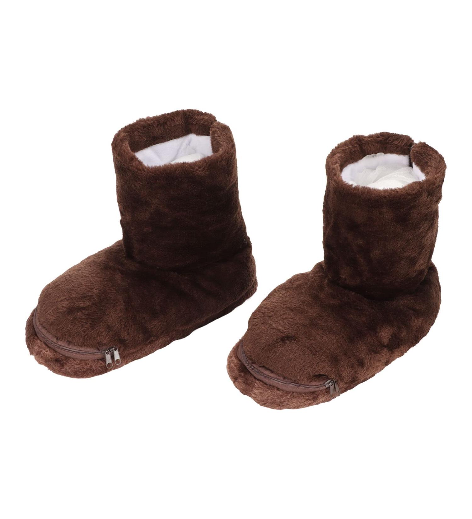 Buy Electrically Heated Washable Shoes - USB Heated Boots for Men & Women | Adjustable Temperature Soft & Comfortable | Keep Your Feet Warm (Brown) - Buy Online on GoSupps.com