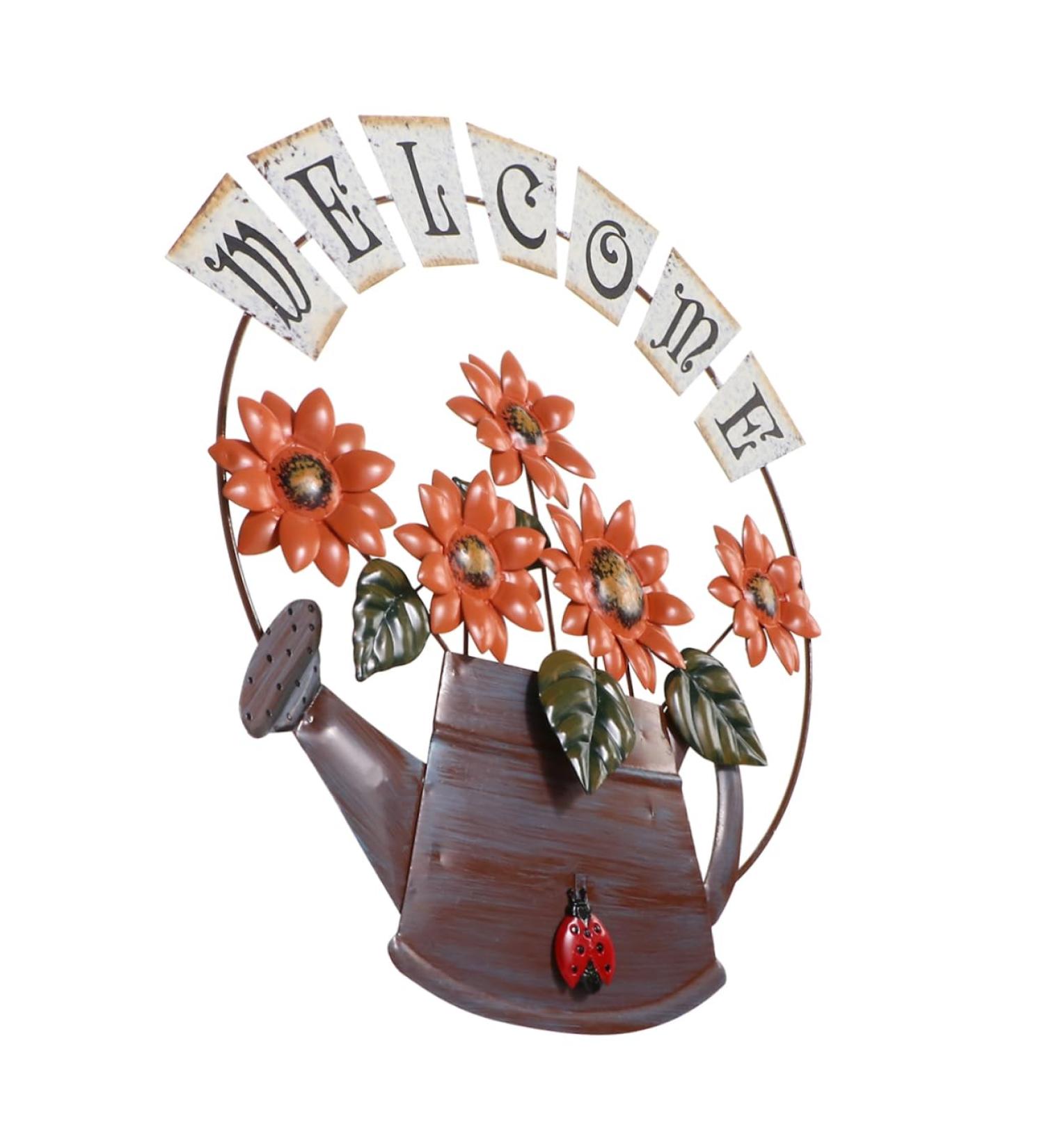 Alipis 1pc for Hanging Sign Club Coffee Shop Home Art Vintage Sunflower Pub Pendant Welcome Plaque Iron - Buy Online on GoSupps.com