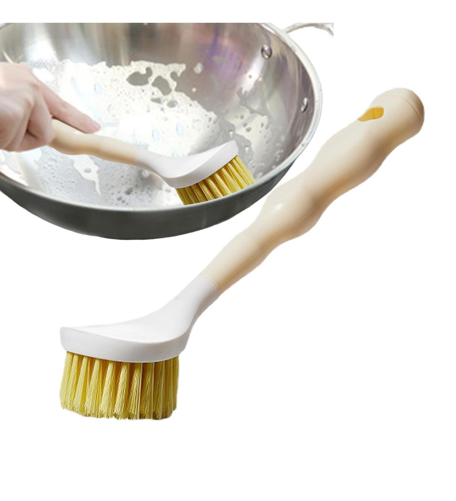 Long Handle Dish Brush - Long Handle Pan Brush Long Handle Pan Sisal Brush Design Strong Decontamination Wear-Resistant for Barbecue Tool Khaki - Buy Online on GoSupps.com