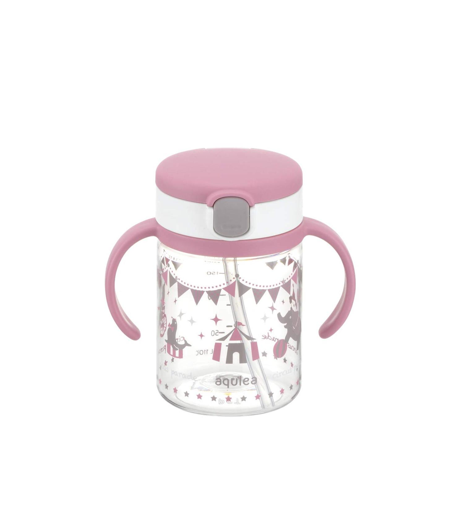 Richell Aqulea Outing Straw Mug 200ml Pink - Stylish Portable Drinkware - Buy Online on GoSupps.com