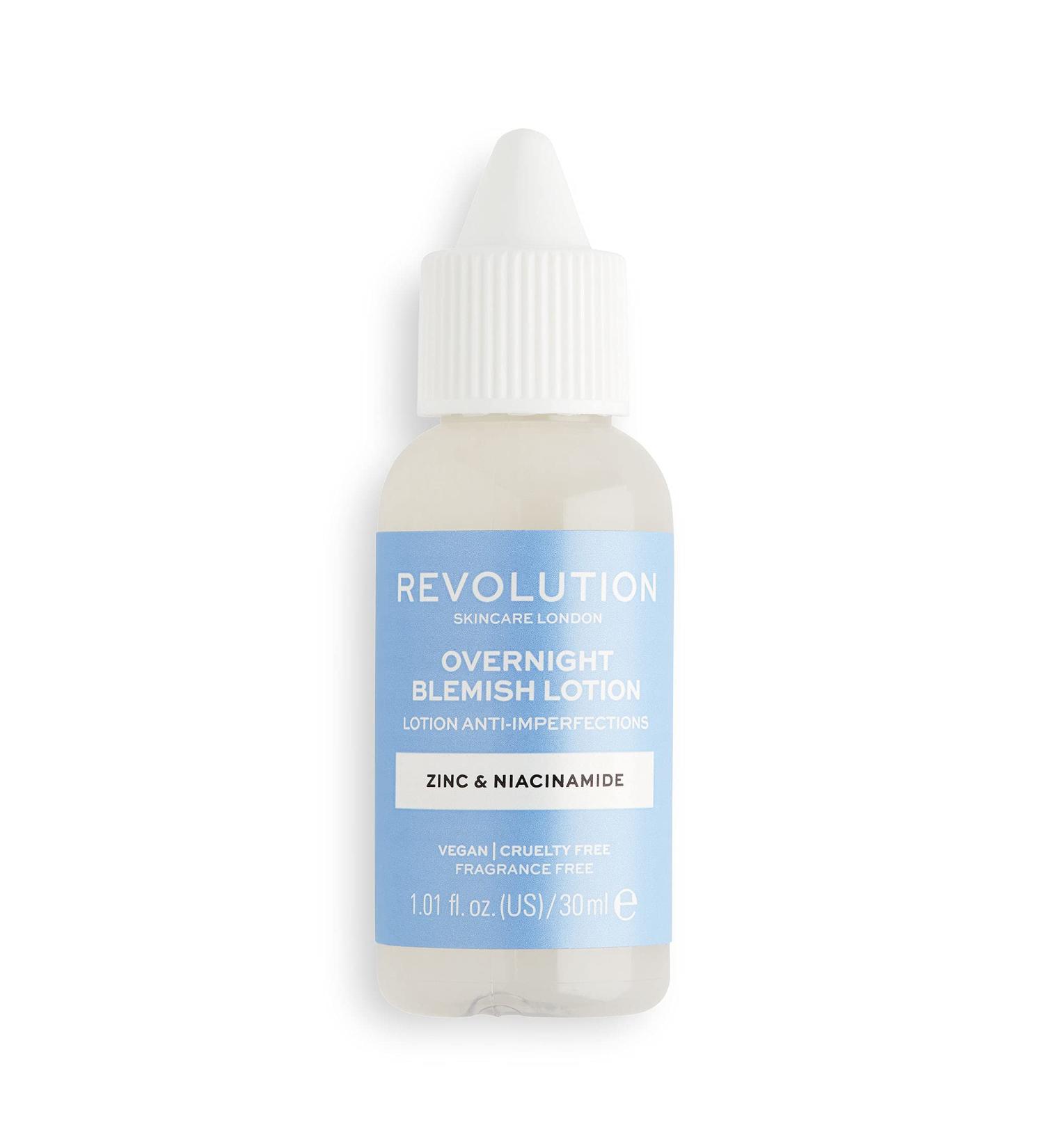 Revolution Skincare Overnight Blemish Lotion - Blemish Skin Corrector Serum - Vegan - 1.01fl.oz/30ml - Buy Online on GoSupps.com