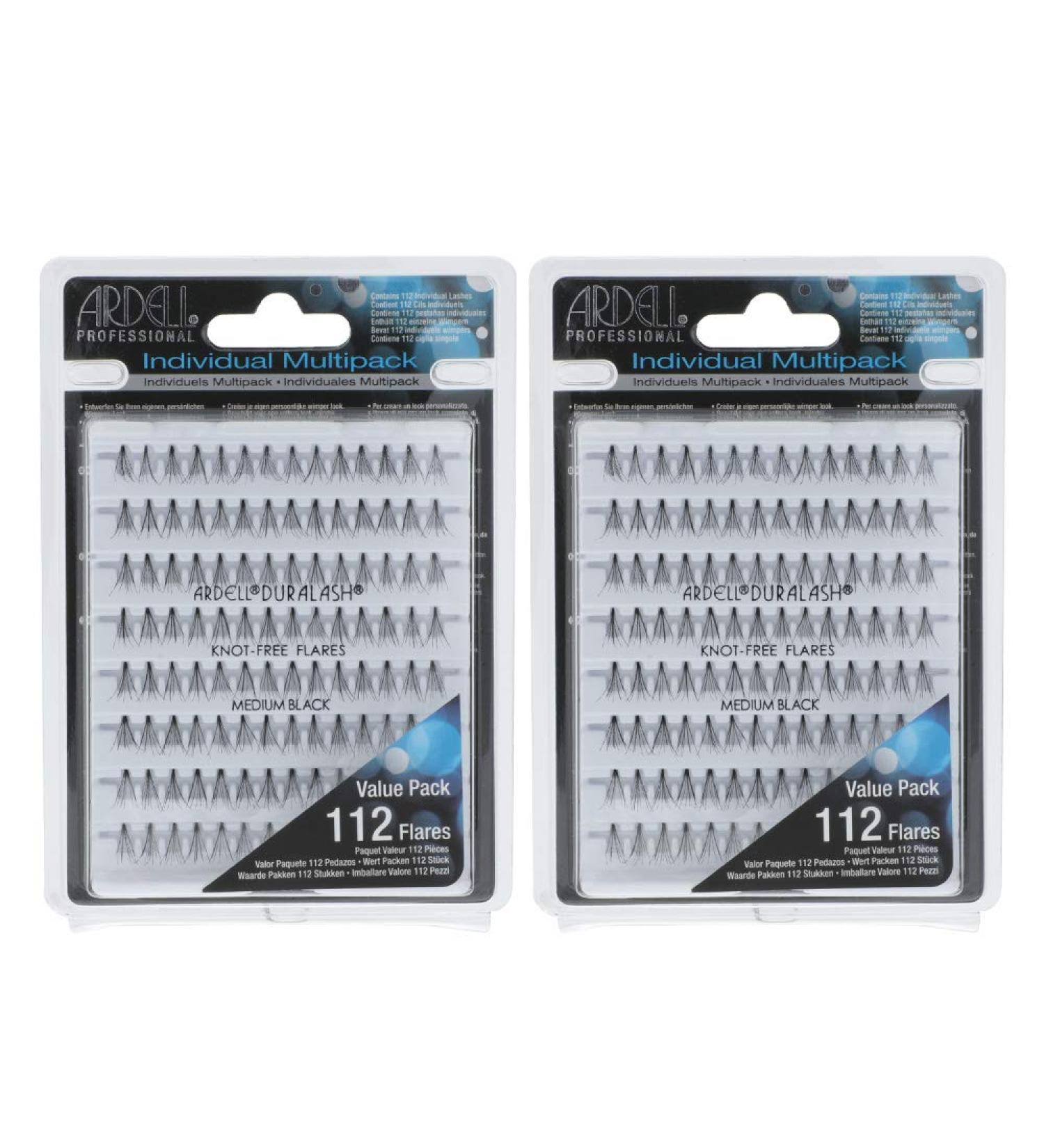 Ardell Medium Black Knot-Free Individual False Eyelashes 2-Pack - 112 Count - Buy Online on GoSupps.com
