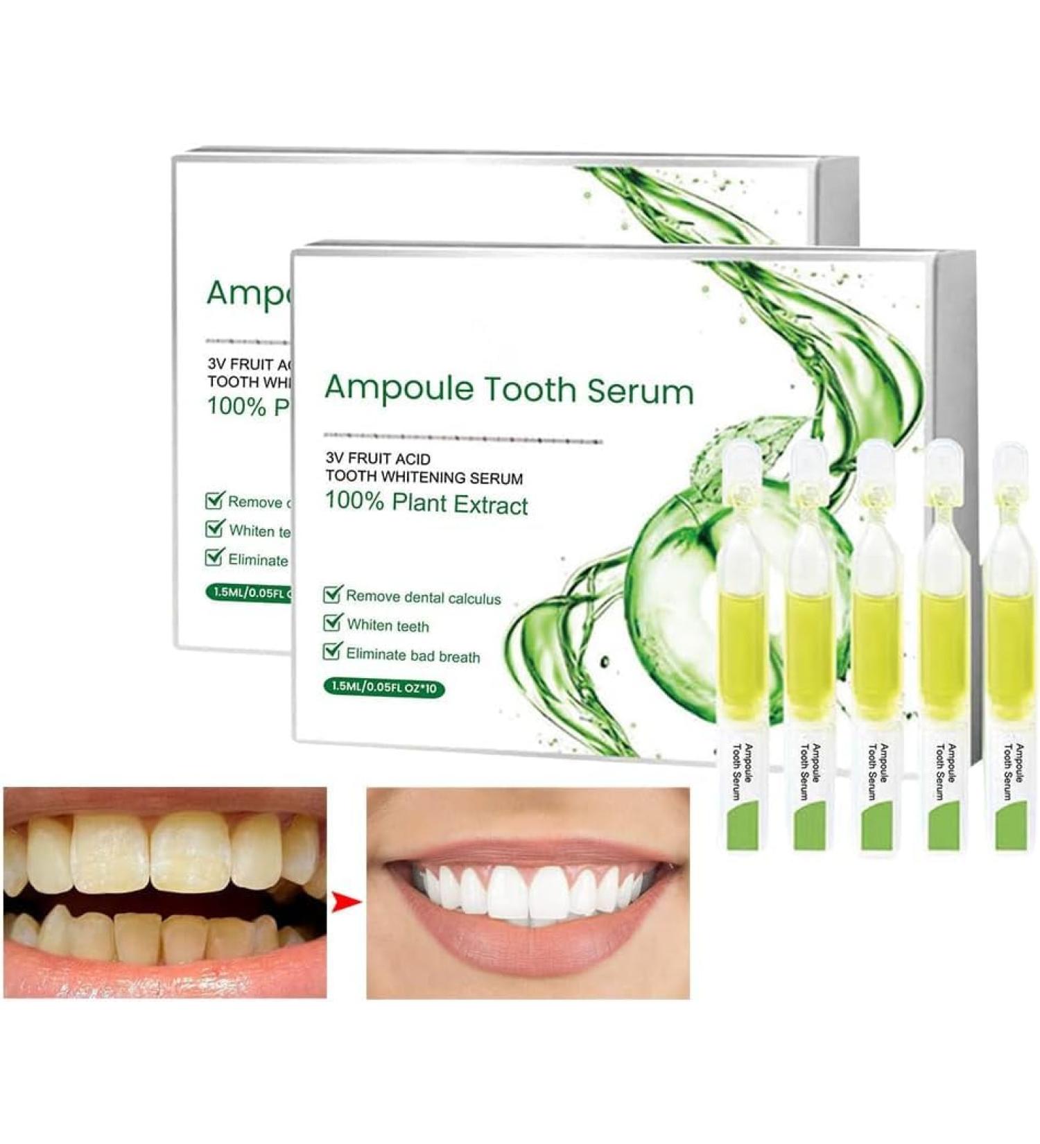 TLOPA Ampoule Toothpaste TLOPA Ampoule Tooth Serum 3v Fruit Acid Teeth Whitening Disposable Essence Ampoule Whitening Essence Whitening Toothpaste Disposable for Sensitive Removal Tartar Plaque (2pcs) - Buy Online on GoSupps.com