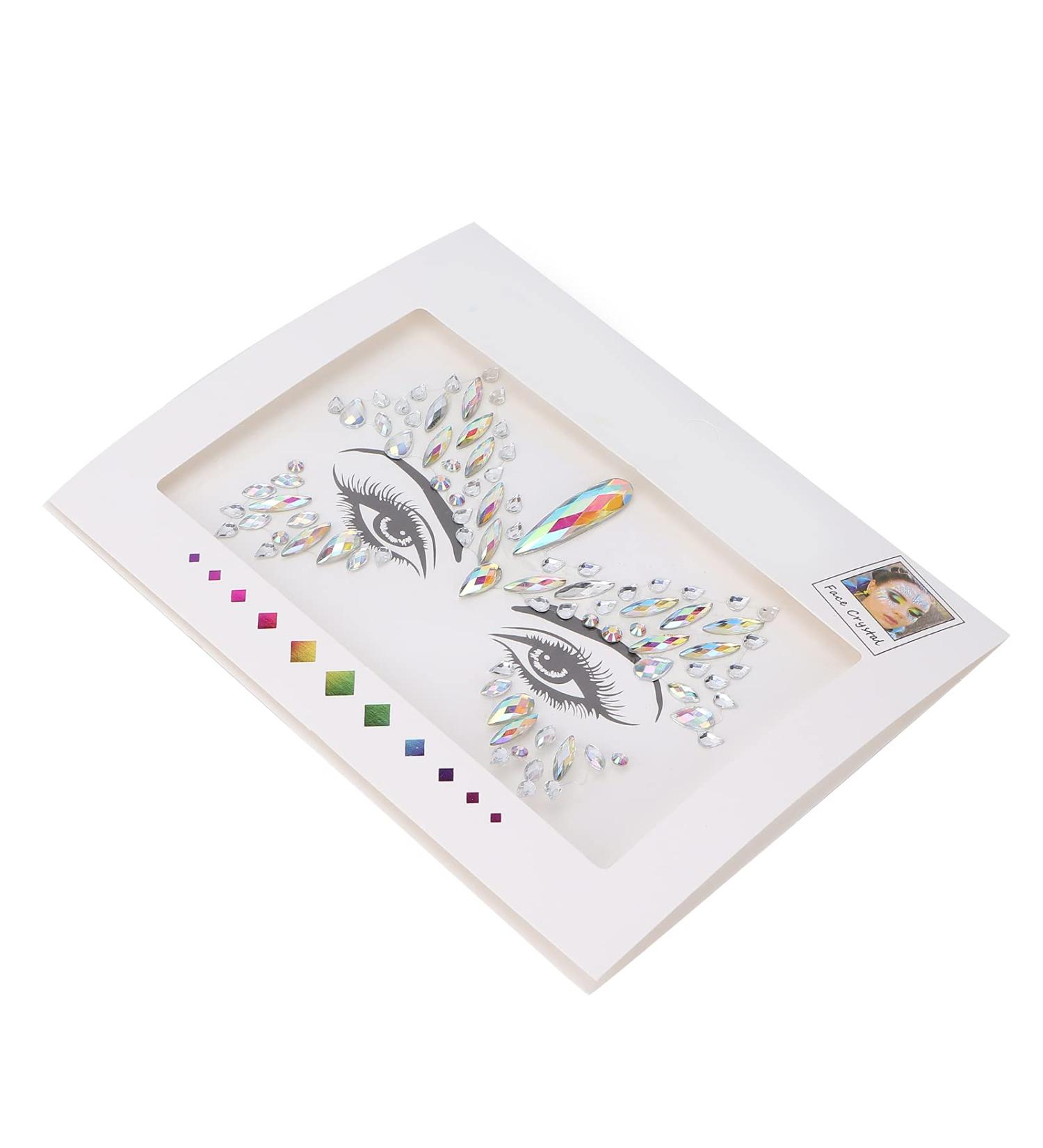 Face Rhinestones Stickers - Shiny Glitter Self-Adhesive Waterproof & Sweat Proof for Festival & Holiday | International Shipping - Buy Online on GoSupps.com