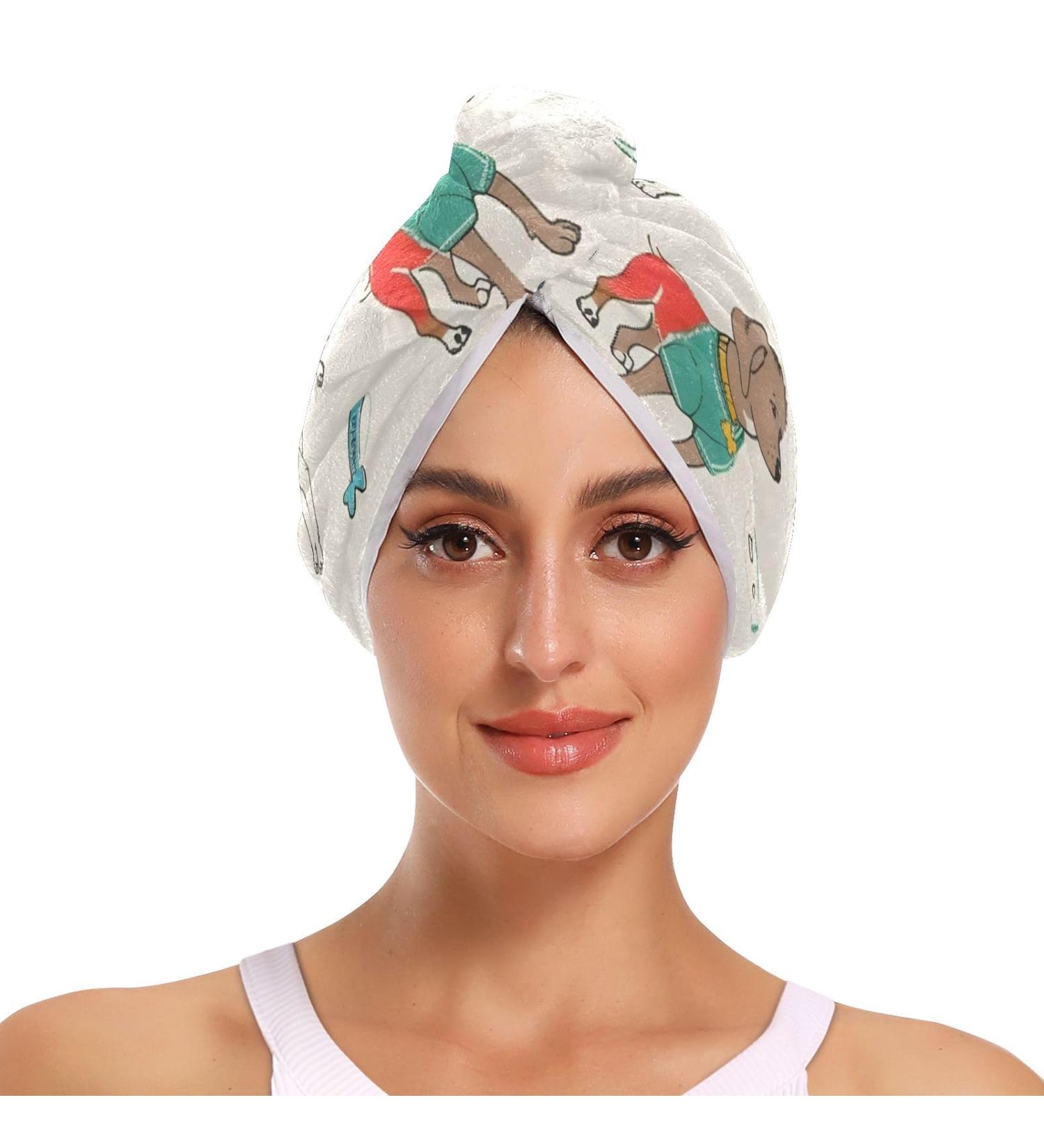Super Absorbent Richard Scari Style Dog Hair Towel 2 Pack | Quick Dry Hair Turbans for Women & Girls - Perfect Pet Drying Solution - Buy Online on GoSupps.com