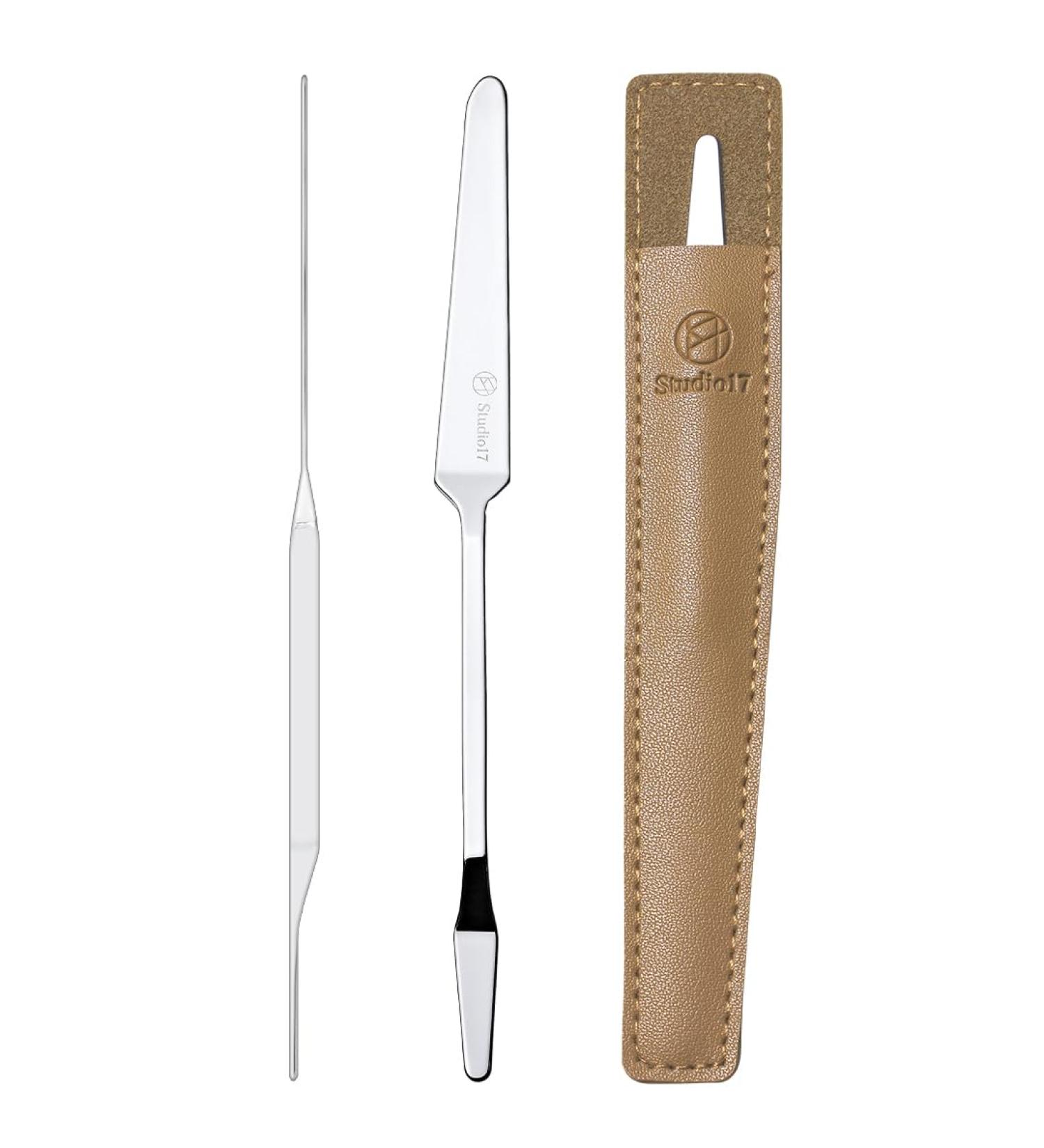 Professional Stainless Steel Foundation Spatula | Double Edged for Even Makeup Application | Includes Storage Pouch | Ships Internationally - Buy Online on GoSupps.com