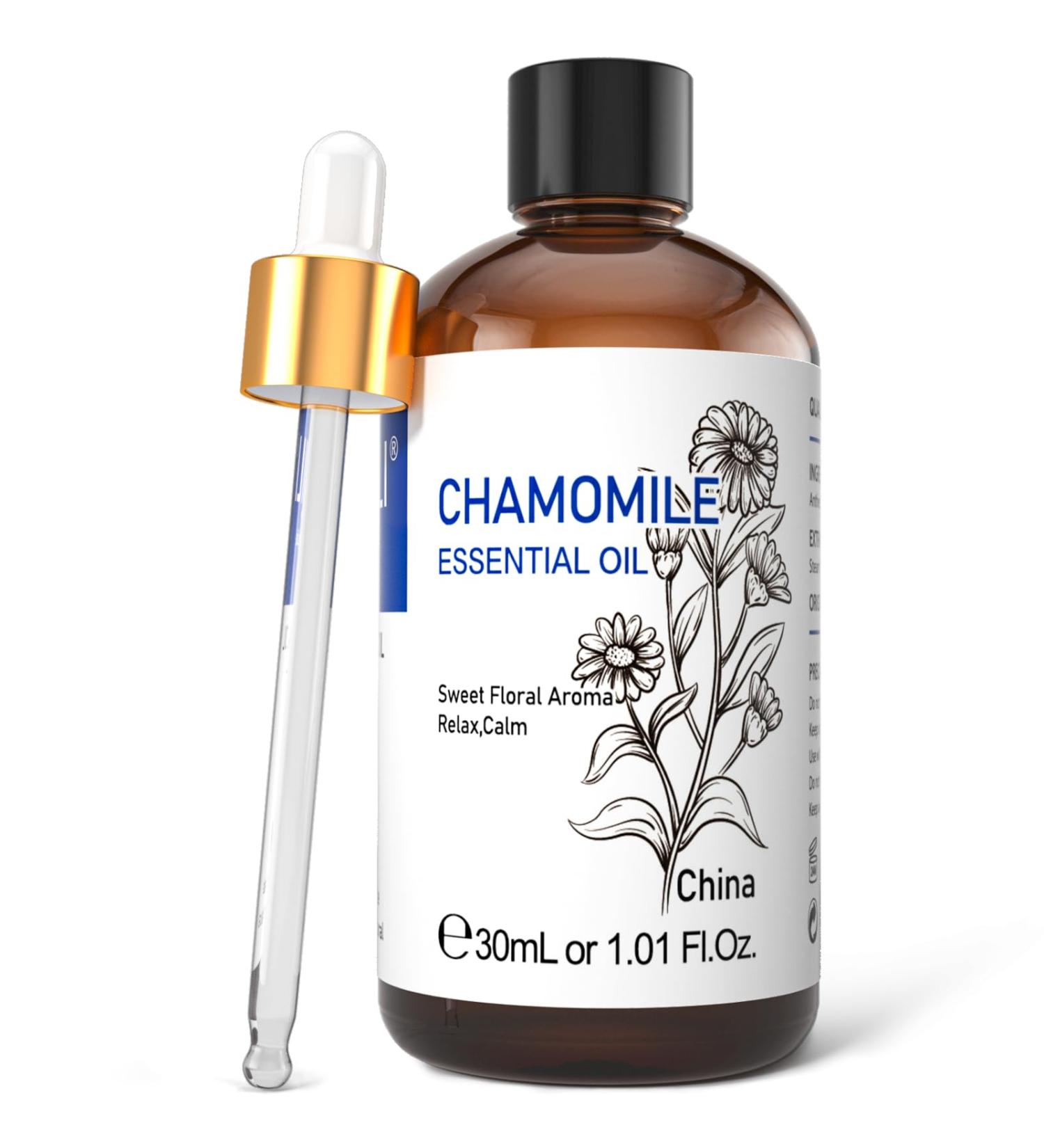 HIQILI Chamomile Essential Oil 30ML - 100% Natural Aromatherapy Oil for Face, Candle Making, Diffuser, Skin & Hair - Buy Online on GoSupps.com