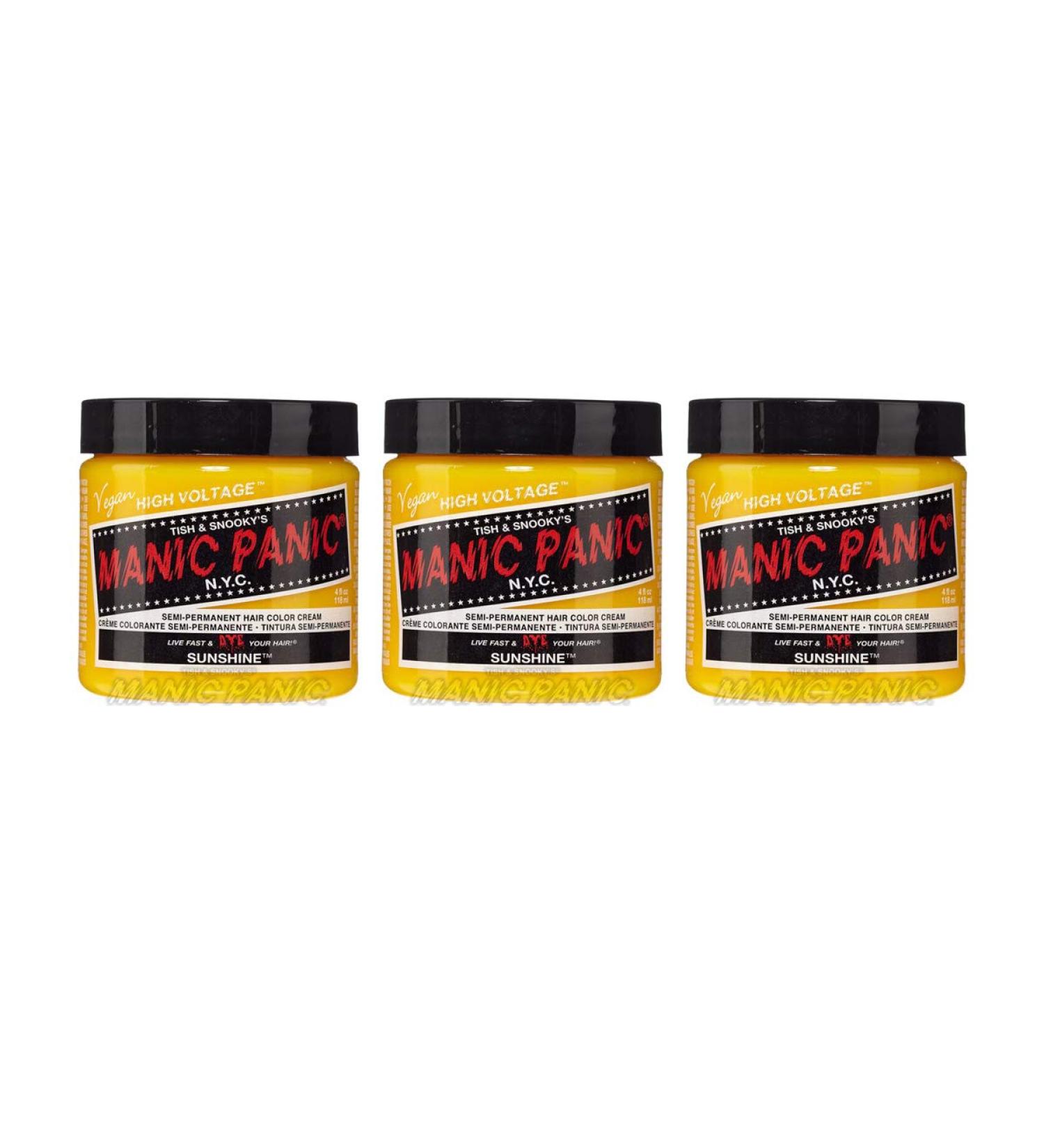 Manic Panic Sunshine Classic Cream - Vegan & Cruelty-Free Yellow Semi-Permanent Hair Dye (3 x 118ml) | Shop Now for International Shipping - Buy Online on GoSupps.com