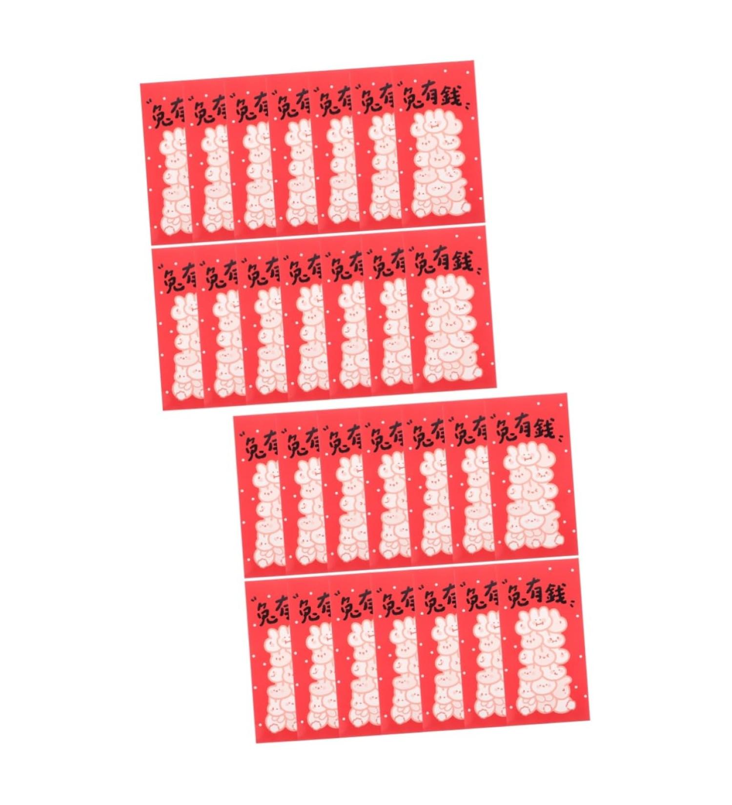ABOOFAN 40 Pcs 2023 Year of The Rabbit Red Packets New Year Red Packets Ceremony Red Packet Lunar New Year Envelopes 2023 Bunny Pattern Paper Red Packet Money Bag Design Paper Pocket - Buy Online on GoSupps.com