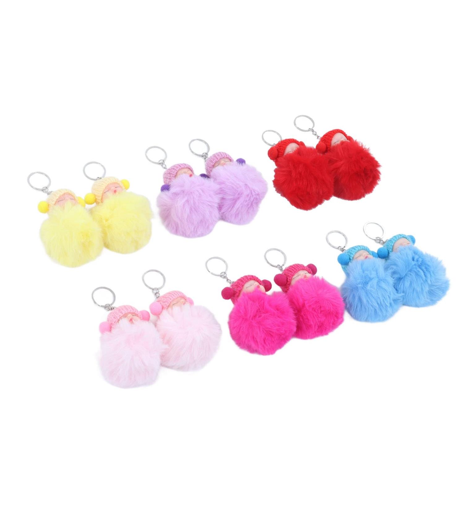 Buy mlida Sleeping Baby Pendant Keychain | Fluffy Fur Doll Luggage Tag | Cute International Shipping - Buy Online on GoSupps.com
