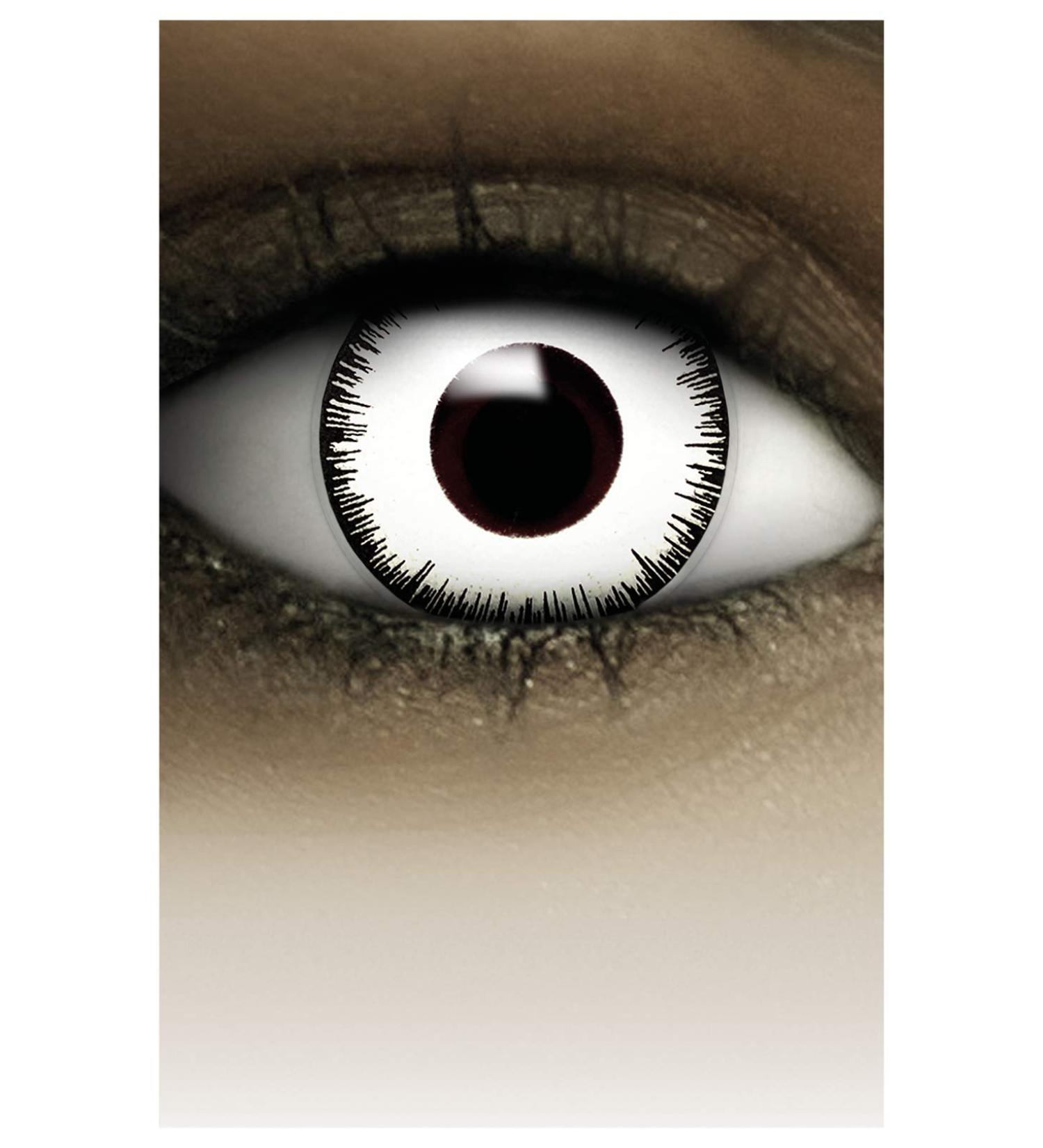 Buy FXCONTACTS White Vampire Colored Contact Lenses - Halloween Cosplay Prescription 1.00 Diopters - 2 Pieces (1 Pair) for Carnival & Events - Buy Online on GoSupps.com