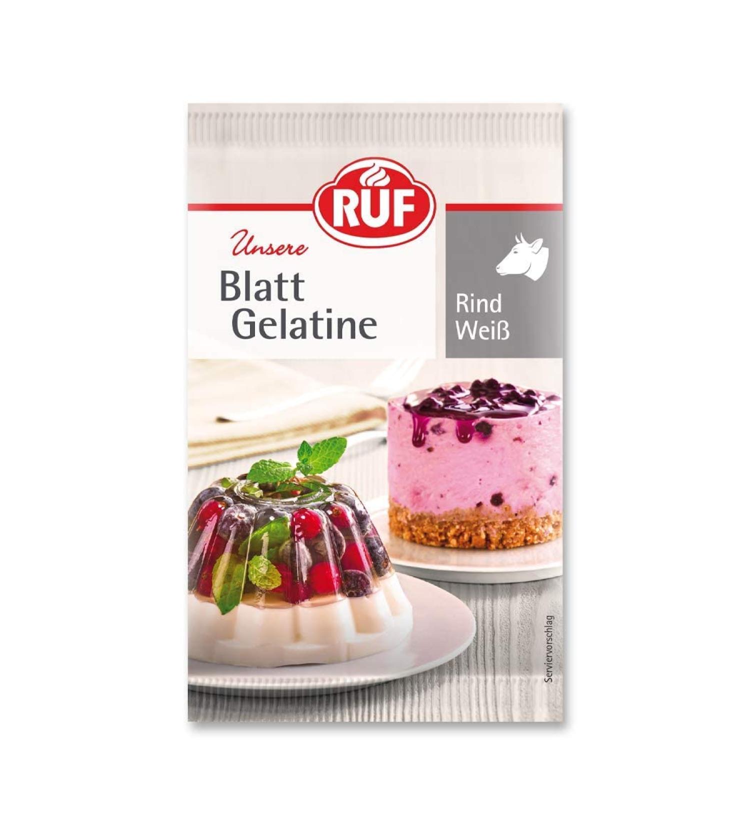 Buy Ruf Leaf Gelatine Beef - 100% Halal Certified Gluten-Free Perfect for Cakes & Desserts - 12 Leaves (20g) - International Shipping Available - Buy Online on GoSupps.com