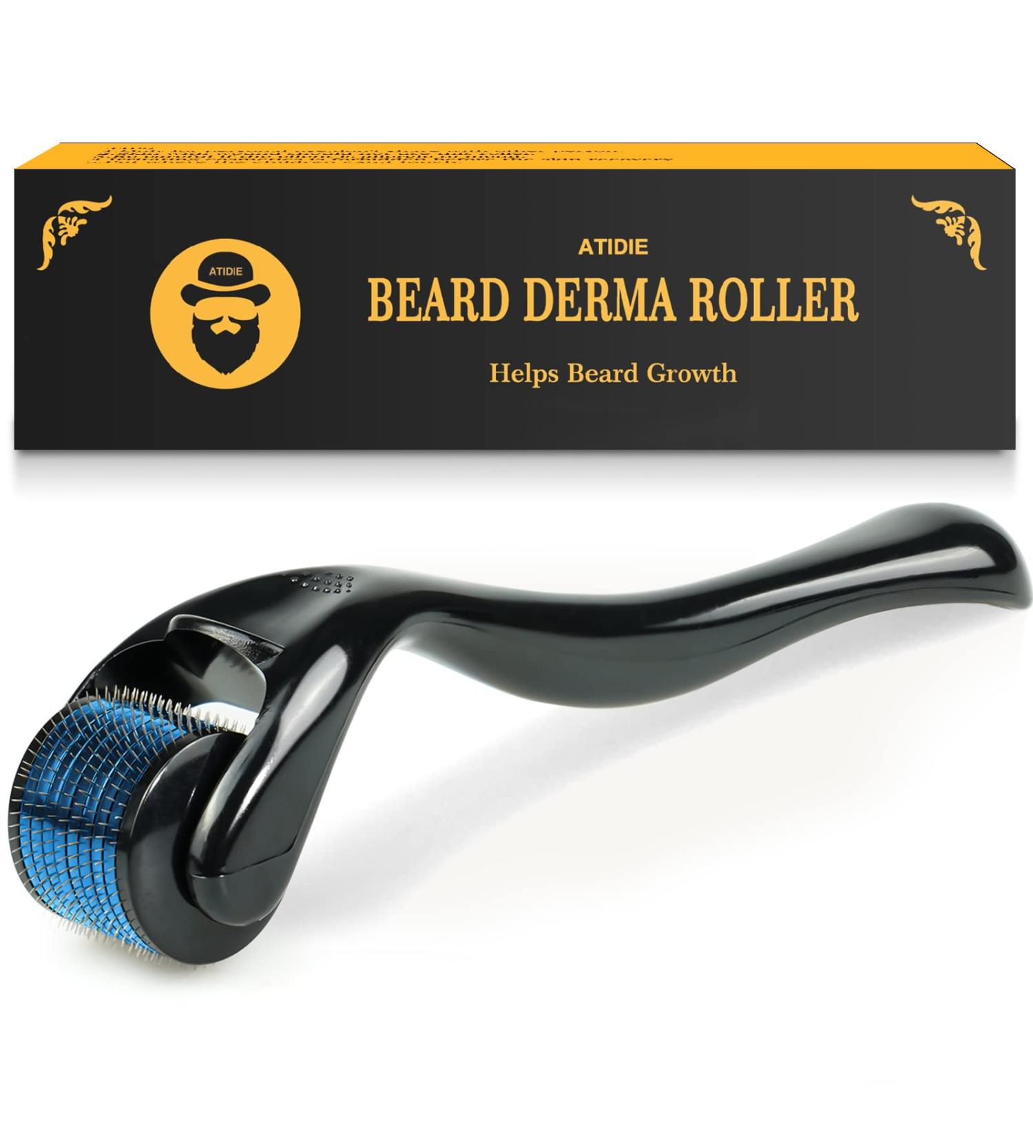 ATIDIE 540 Titanium Microneedle Derma Roller for Face, Body, and Beard with Storage Case - Black | Home Use Beard Care Tool - Buy Online on GoSupps.com