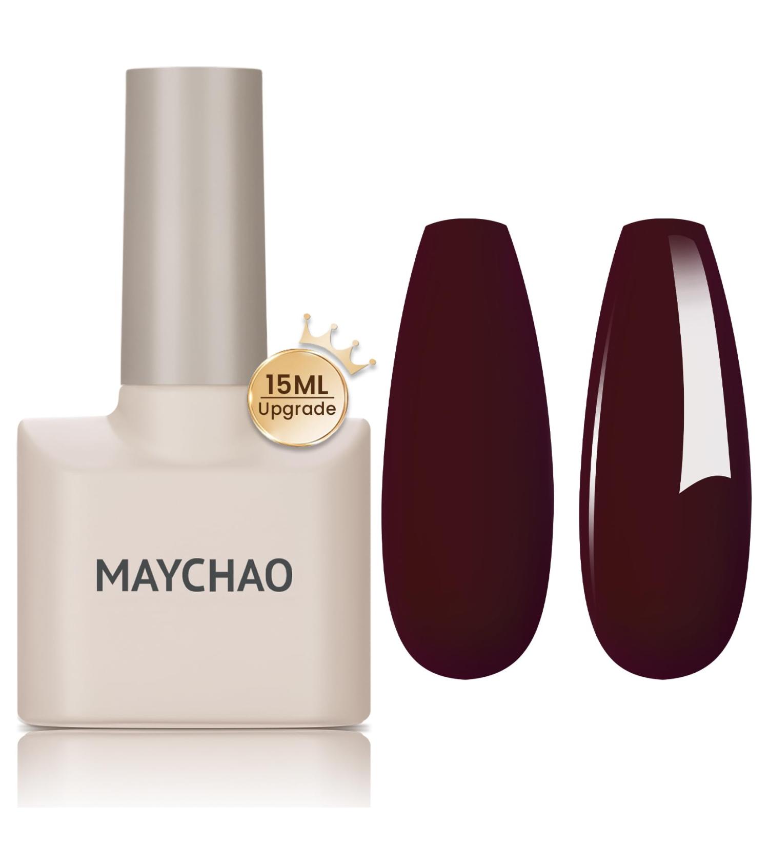 MAYCHAO 15ML Gel Nail Polish Dark Red Gel Nail Polish Soak Off UV LED Deep Red Gel Polish Nail Art Starter Manicure Salon DIY at Home 0.5 OZ - Buy Online on GoSupps.com