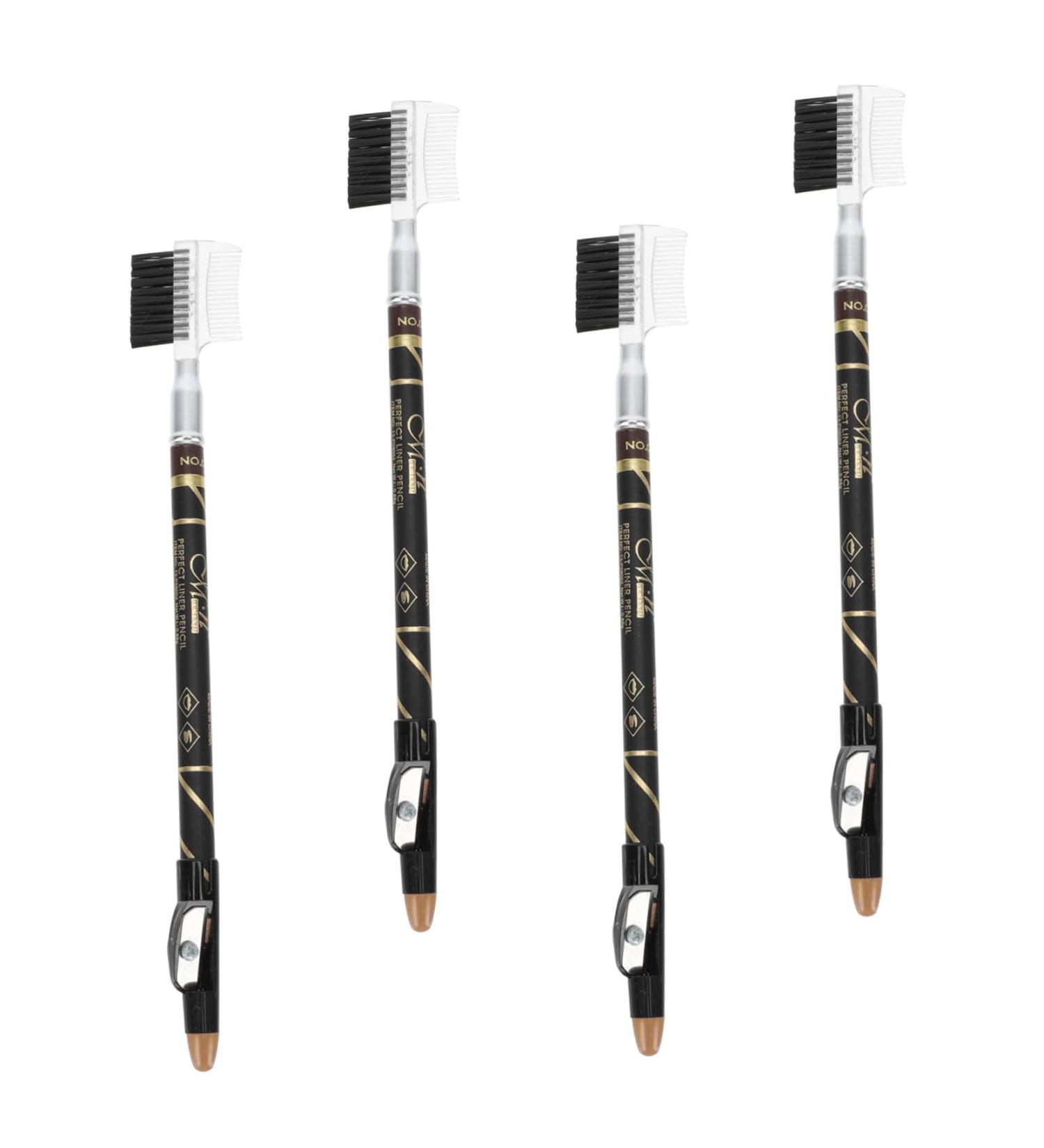 Angoily 4pcs Two-in-one Eyebrow Pencil Eyebrow Pen Mini Suitcase Eyebrow Beauty Pencils Miss 2 in 1 - Buy Online on GoSupps.com