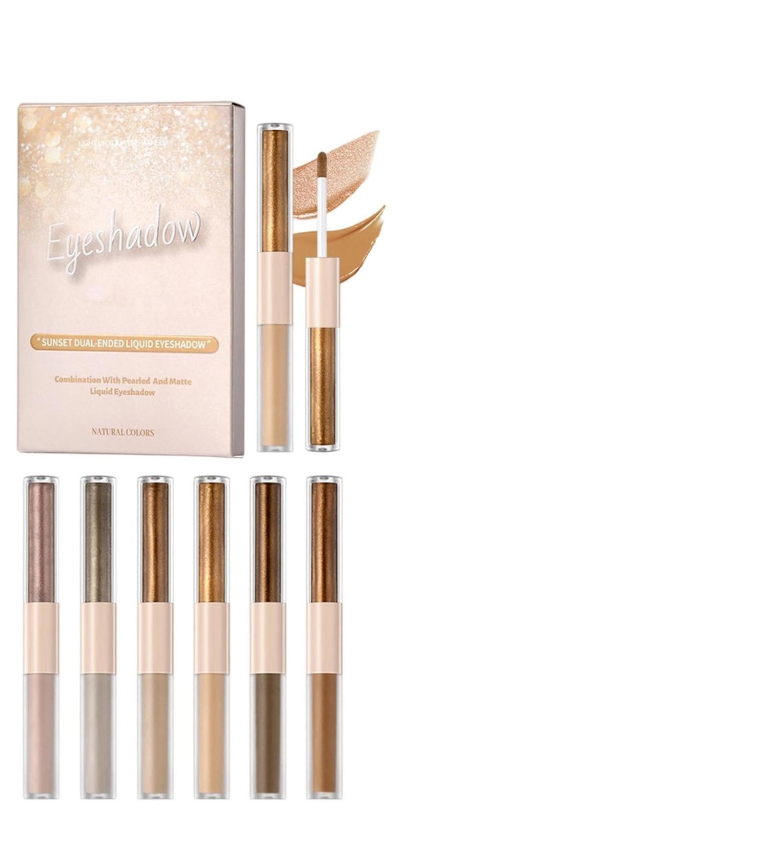 Shaers Glitter Liquid Eyeshadow6 Piece Double Sided Long Lasting WaterproofWomen Gloss And Matte Eyeshadow For Beginners Girls Dating Party Work Social Occasions Special Occasions - Buy Online on GoSupps.com