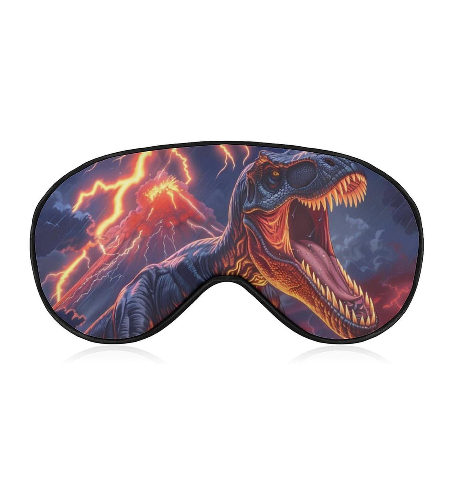 Dinosaur Thunder Sleep Mask - Funny Blindfold Eye Cover for Men & Women | Adjustable Light Blocking Strap - Buy Online on GoSupps.com