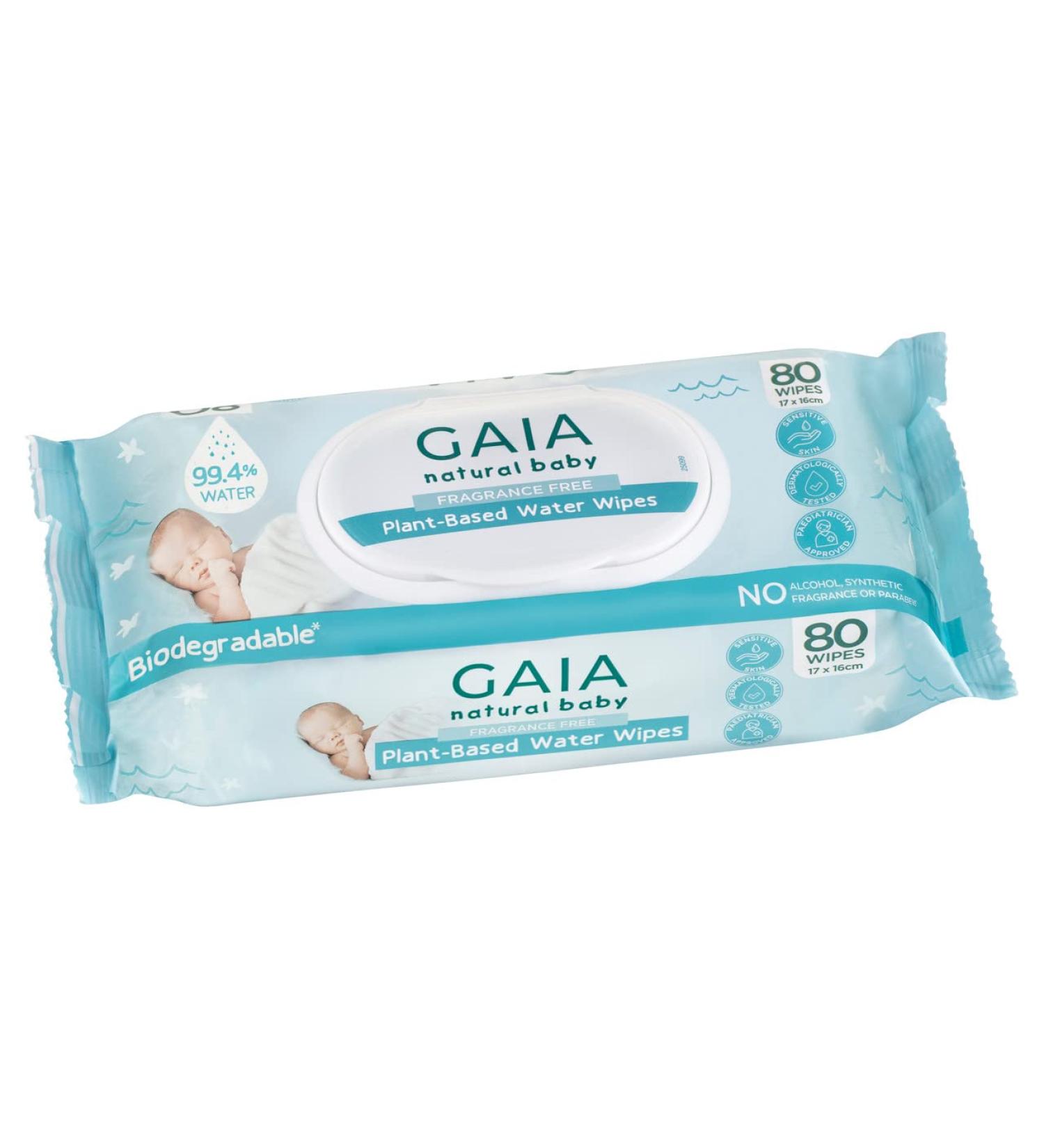 Gaia Natural Baby Water Wipes Gentle Care for Your Little One Gaia Natural Baby Water Wipes Your Choice for Pure Plastic-Free Sensitive Baby Care - Buy Online on GoSupps.com