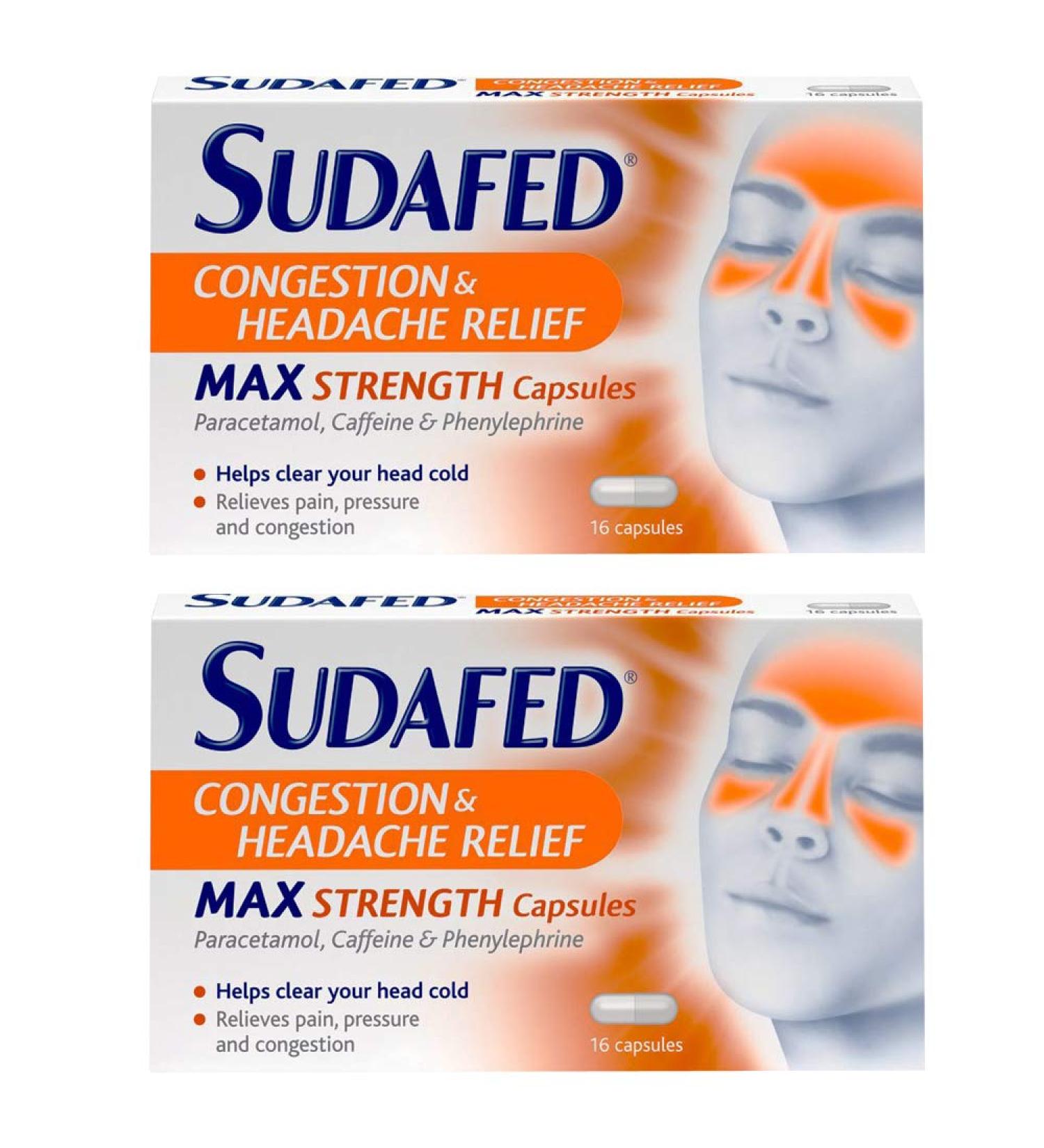 2 x 16 Capsules MAX Strength Congestion Fast Action
