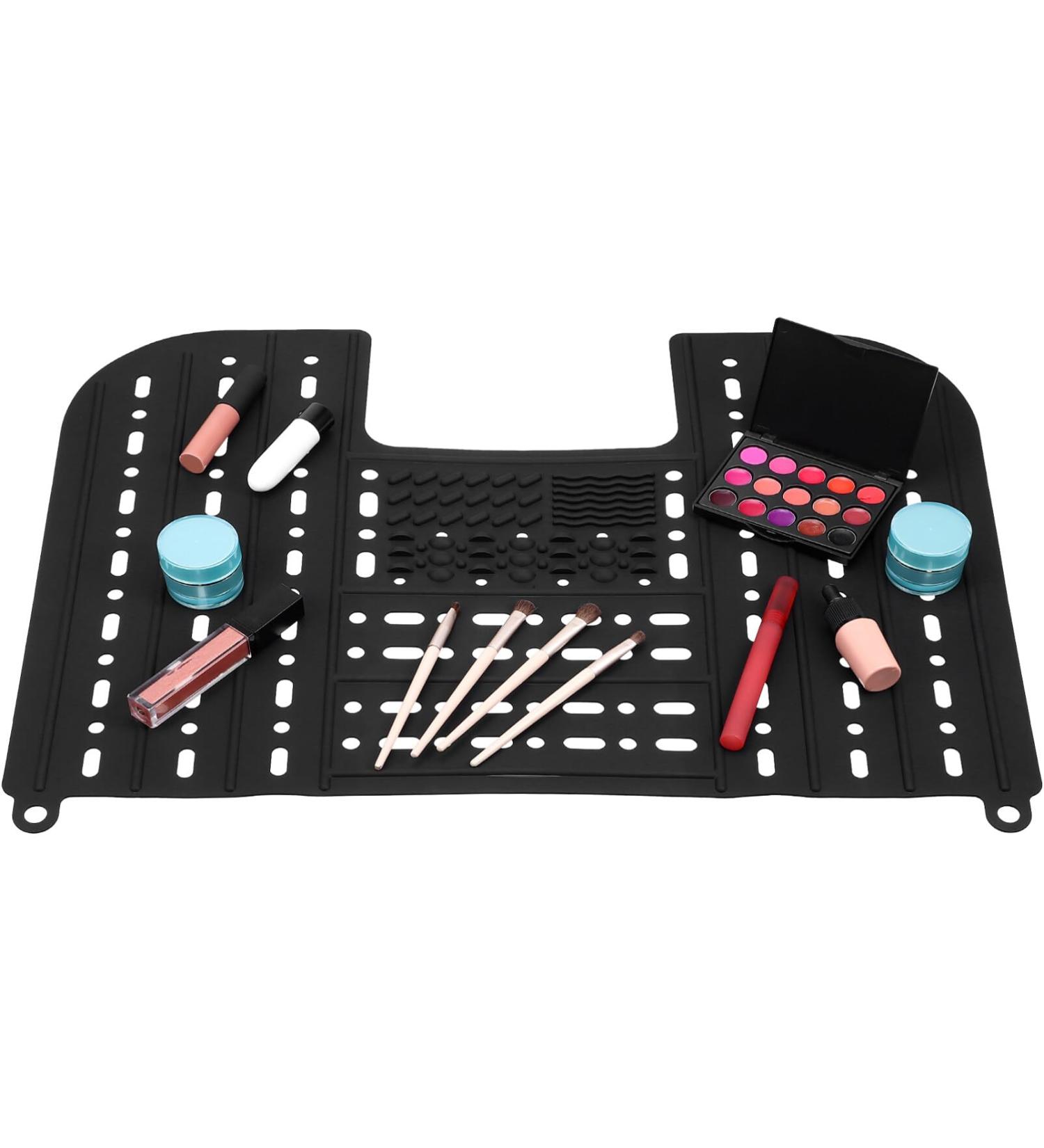 Foldable Sink Cover | Silicone Makeup Brush Cleaning Mat | Compact & Rollable Bathroom Sink Protector - Buy Online on GoSupps.com