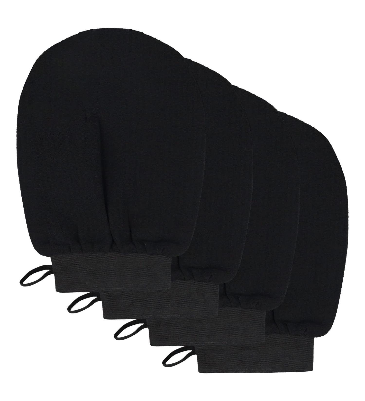 4 Pieces Black Deep Body Peeling Gloves - Dead Skin Remover for Men & Women | Exfoliating Shower Gloves - Buy Online on GoSupps.com