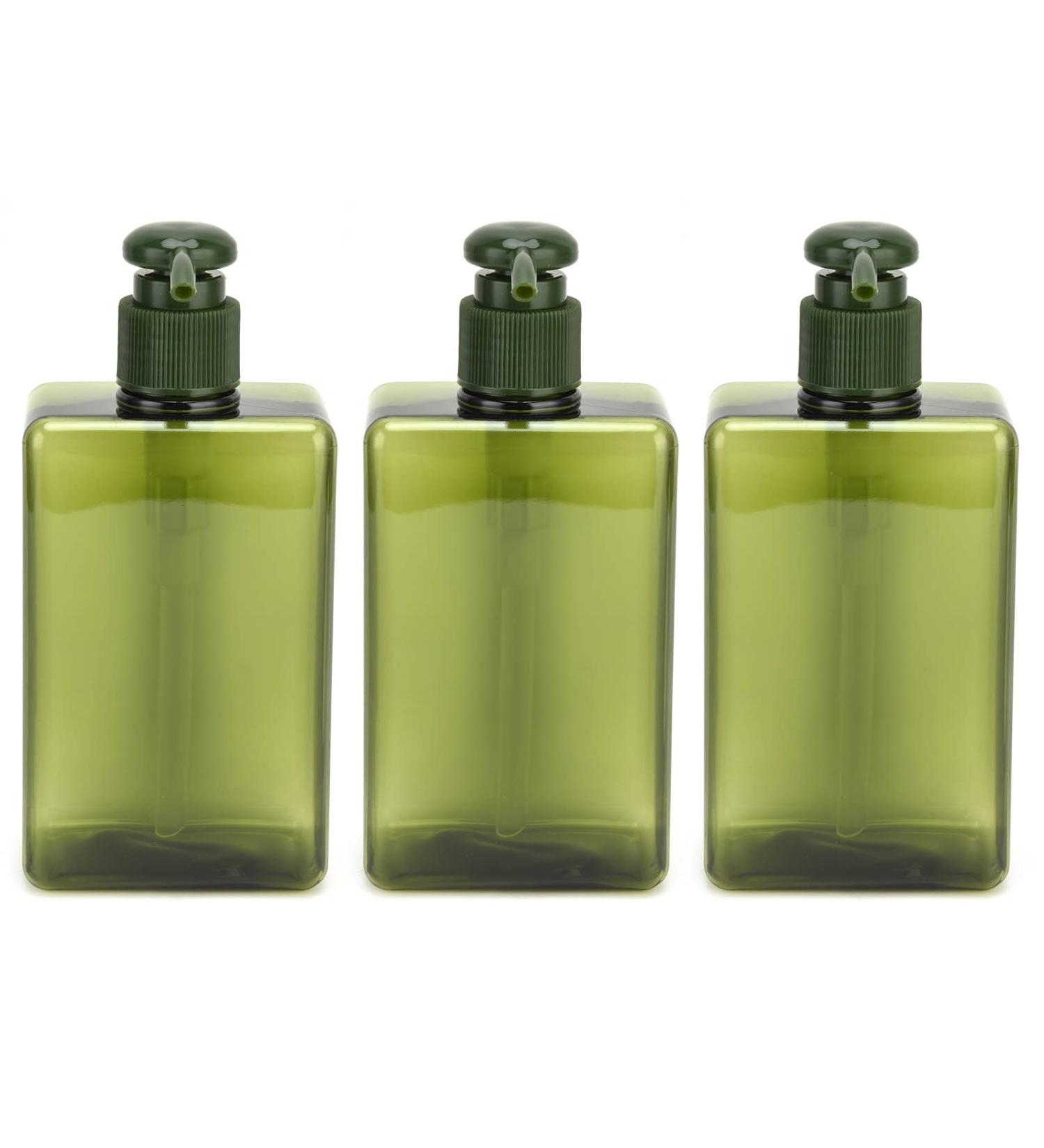 Travel Size Toiletries Leakproof 280ml Plastic Pump Bottles | 3Pcs Thickened Travel Bottles for Bathroom & Kitchen - Buy Online on GoSupps.com