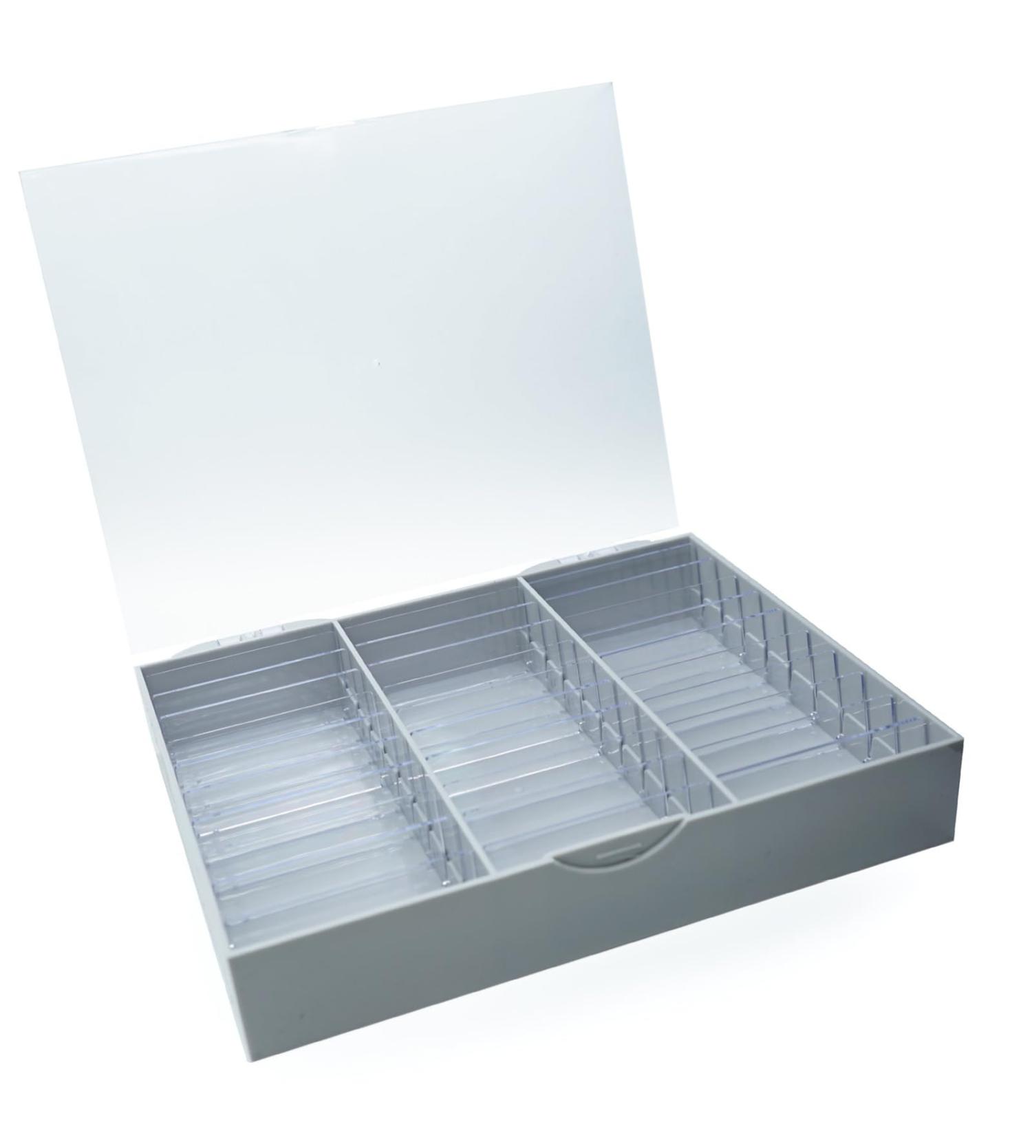 HIOPOIUYT Transparent Dustproof Box For False Nails Art Keep Your Masterpieces Clean Adjustable Dividers Easy To Carry Protective Case For Nail Products Light Grey - Buy Online on GoSupps.com
