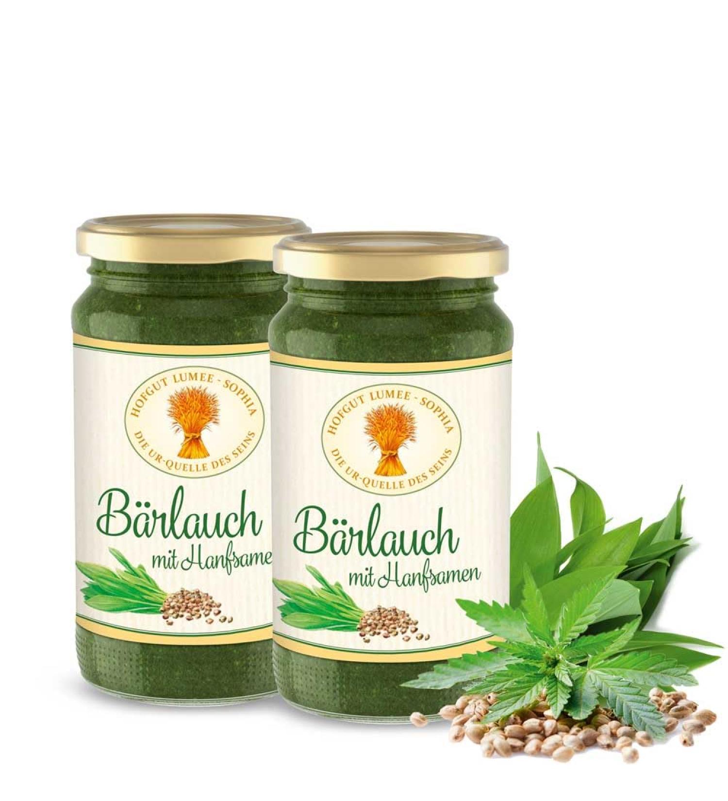 Hofgut Lumee-Sophia Organic Wild Garlic Pesto with Hemp Seeds | 2x190ml - International Shipping Available - Buy Online on GoSupps.com