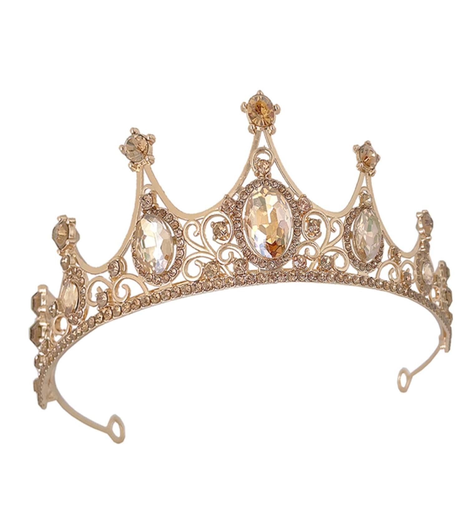 Beatifufu Crown Bridal Hair Accessories Wedding Hair Accessories Rhinestone Hair Accessories 15X15CM Golden - Buy Online on GoSupps.com