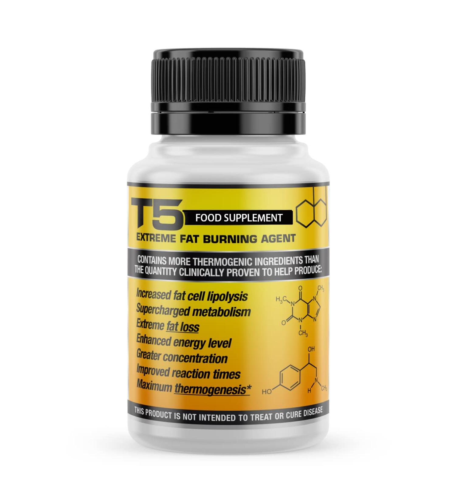 T5 Fat Burners: Strongest Legal Slimming Pills for Women & Men - 30 Capsules - Buy Online on GoSupps.com