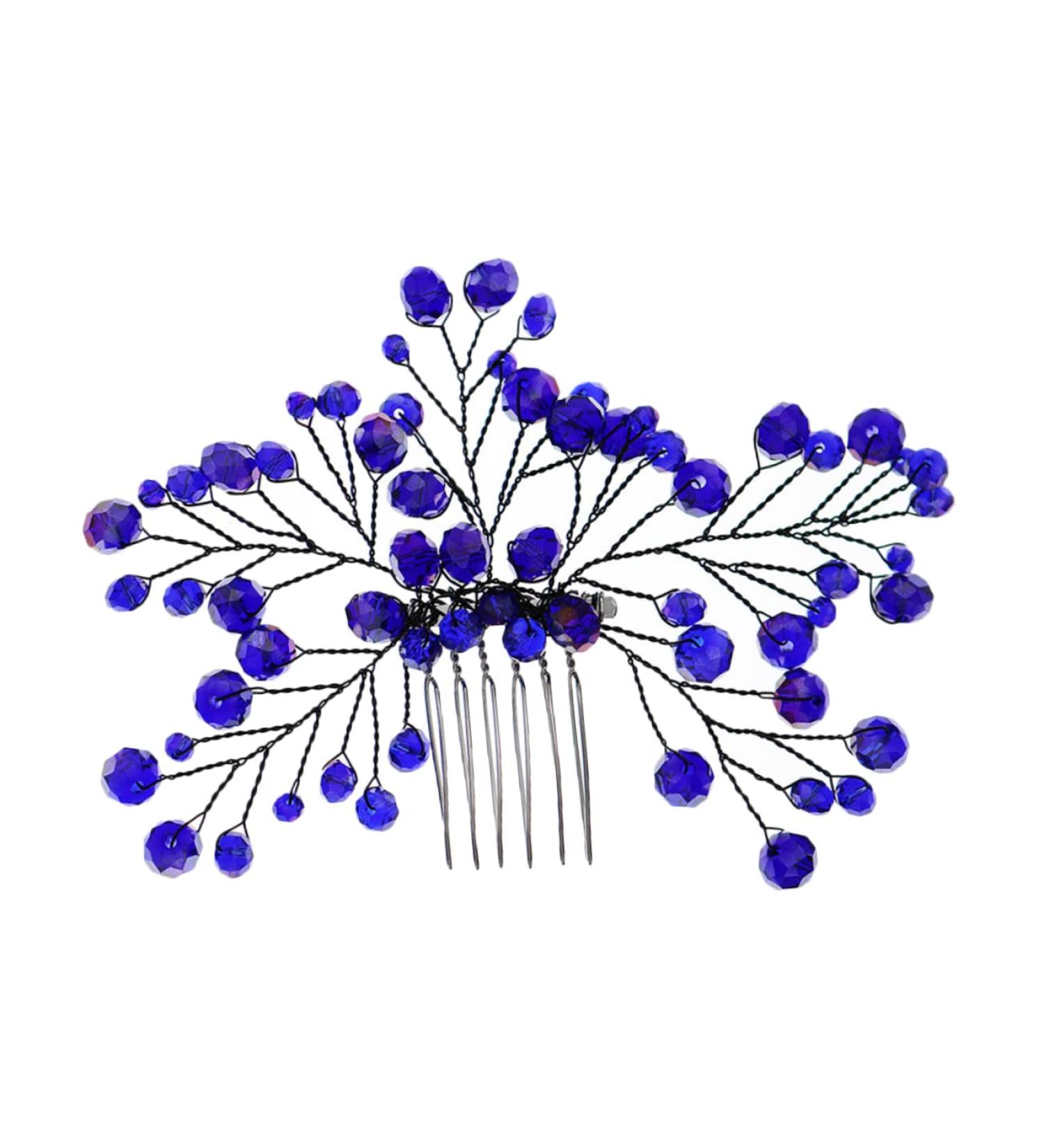 Beatifufu Bridal Wedding Comb Hair Insert Comb Bridal Hair Accessories Wedding Hair Comb Bridal Side Combs Women Hair Combs Blue Zircon Hair Comb Bride Wedding Headdress Bridal Headpieces - Buy Online on GoSupps.com