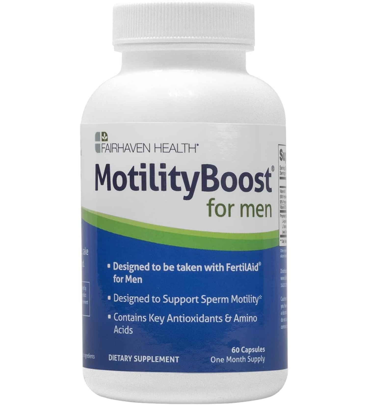 Fairhaven Health MotilityBoost for Men - 60 Capsules | Enhance Male Fertility & Sperm Health - Buy Online on GoSupps.com