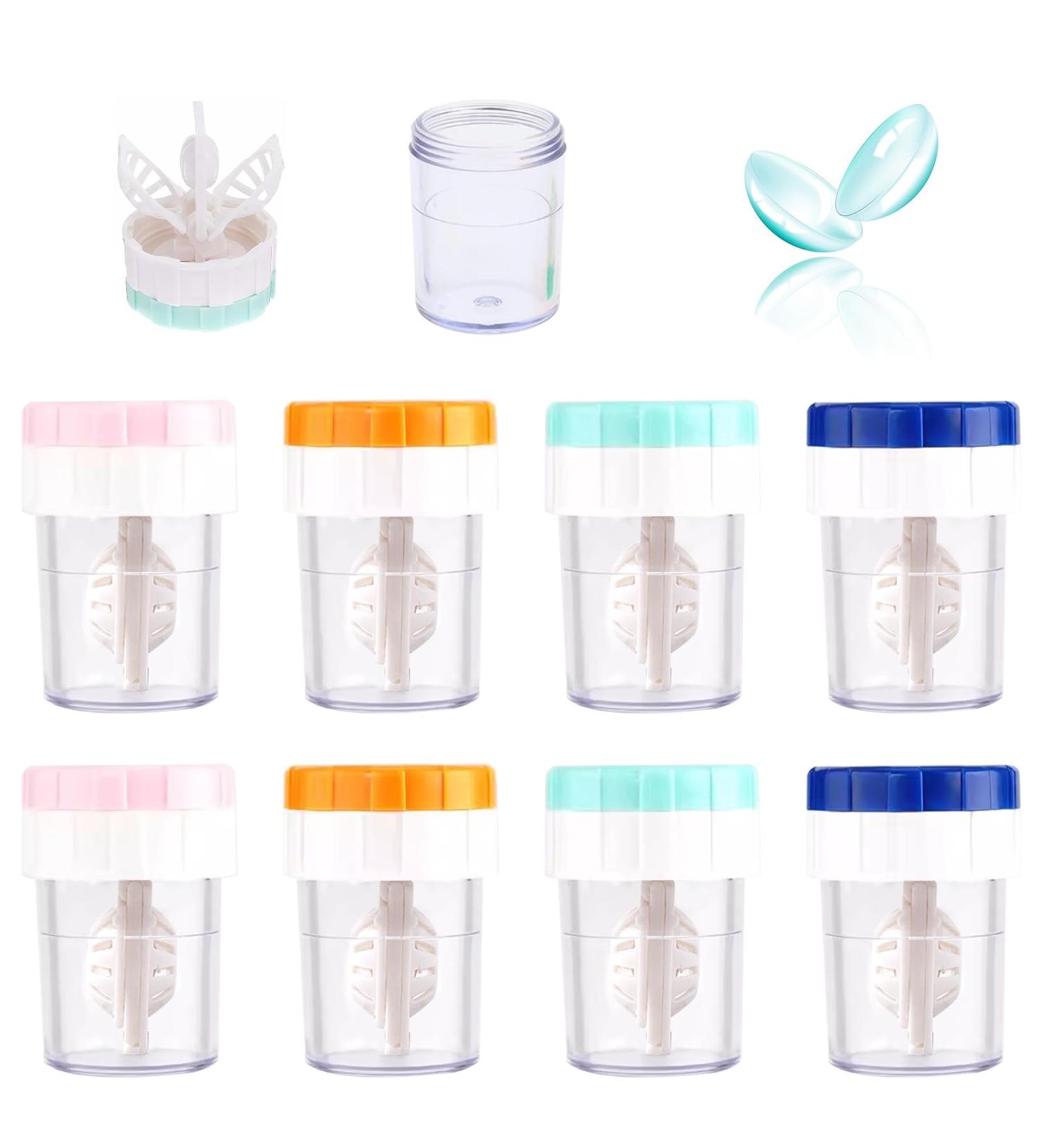 Omevett 8 Pcs Contact Lens Cleaning Case Contact Lenses Barrel Case Contact Lens Washer Cleaner Contact Lens Case Manual Rotation Contact Lens Cleaning Container for Eyes Care - Buy Online on GoSupps.com