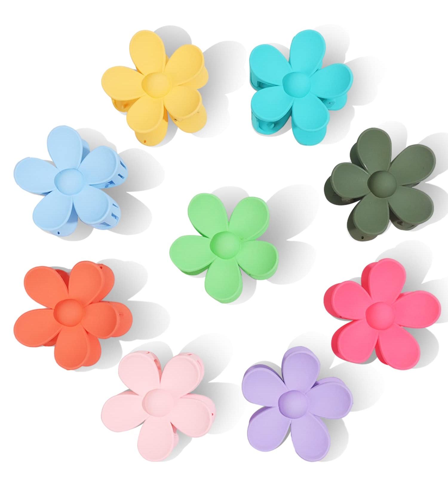 9PCS Flower Hair Clips & Jaw Clamps for Women - Non Slip Hair Catch Barrettes in 9 Colors - Large Claw Clips for Thick Hair - Multicolour Headwear Accessories - Buy Online on GoSupps.com