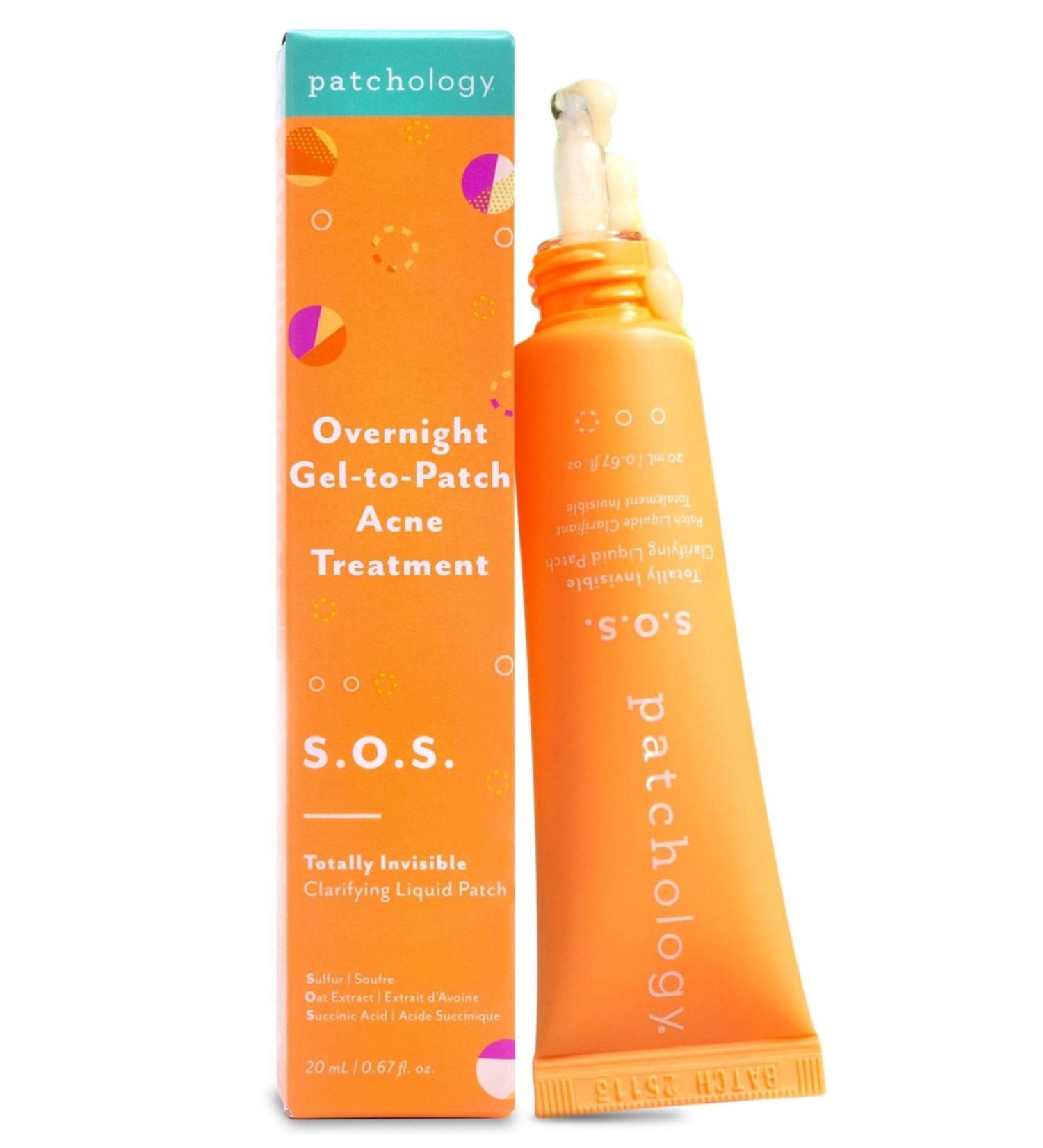 Patchology S.O.S. Overnight Acne Solution Gel-to-Patch Clarifying Liquid Patch 2.9% Sulfur 3% Niacinamide Dries Clear Fast Results Makeup Safe Pregnancy Safe Face & Body Use - Buy Online on GoSupps.com