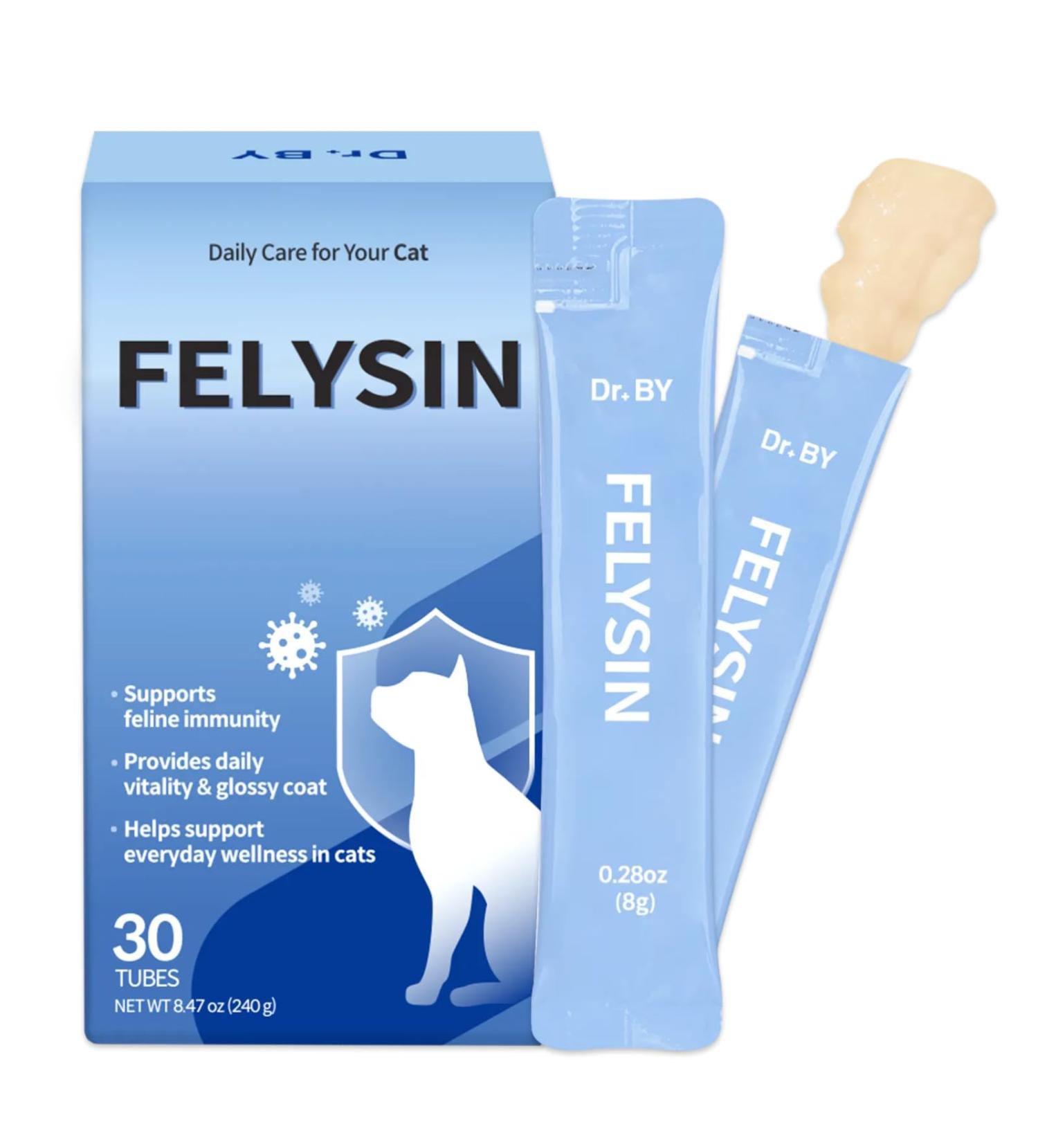 Doctor By FELYSIN (Feline + L-lysine) L-lysine for Cats Lysine Supplements Immune Support Allergy Relief Sneezing Runny Nose Watery Eyes Respiratory Treatment with Beta-glucan 30 Lickable Formula - Buy Online on GoSupps.com