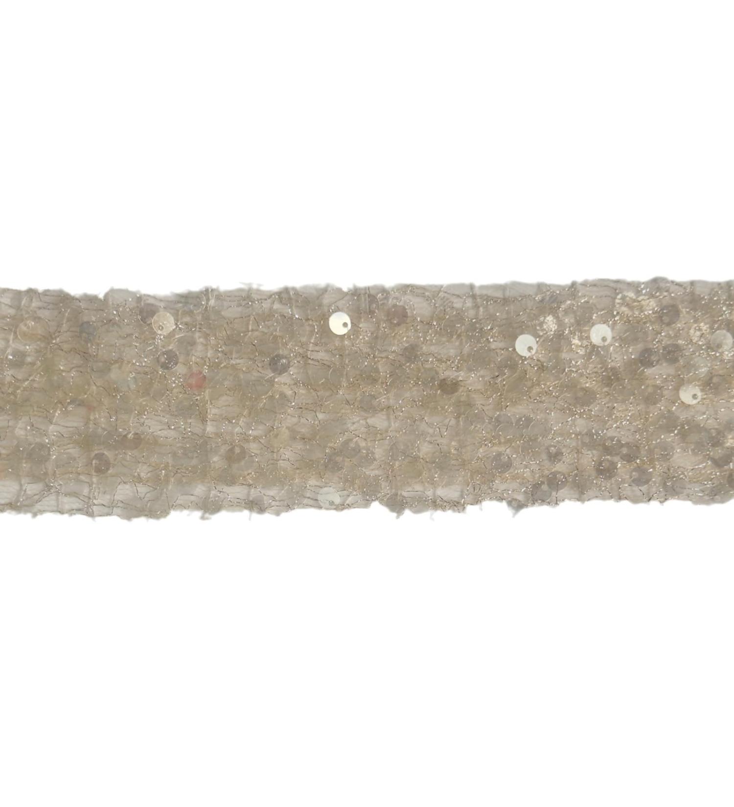 Oralgos Glittering Crystal Scarf Necklace - Sparkling Sequins Collarbone Chain & Striking Beige Accessory for Women - Buy Online on GoSupps.com