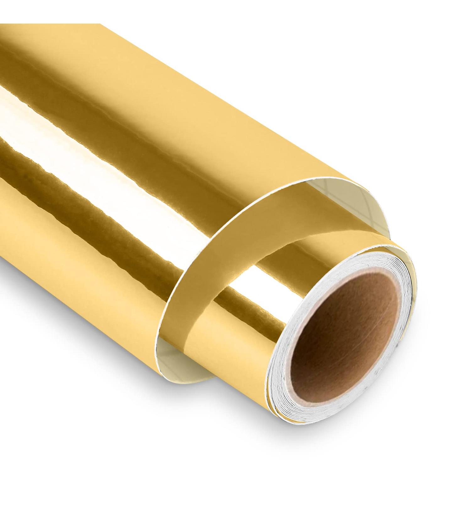 Mirror Gold Permanent Vinyl Roll 12x6FT - Lya Vinyl Metallic Outdoor Adhesive for Cricut, Home Decor, Party, Mug, Window - Metallic Gold - Buy Online on GoSupps.com