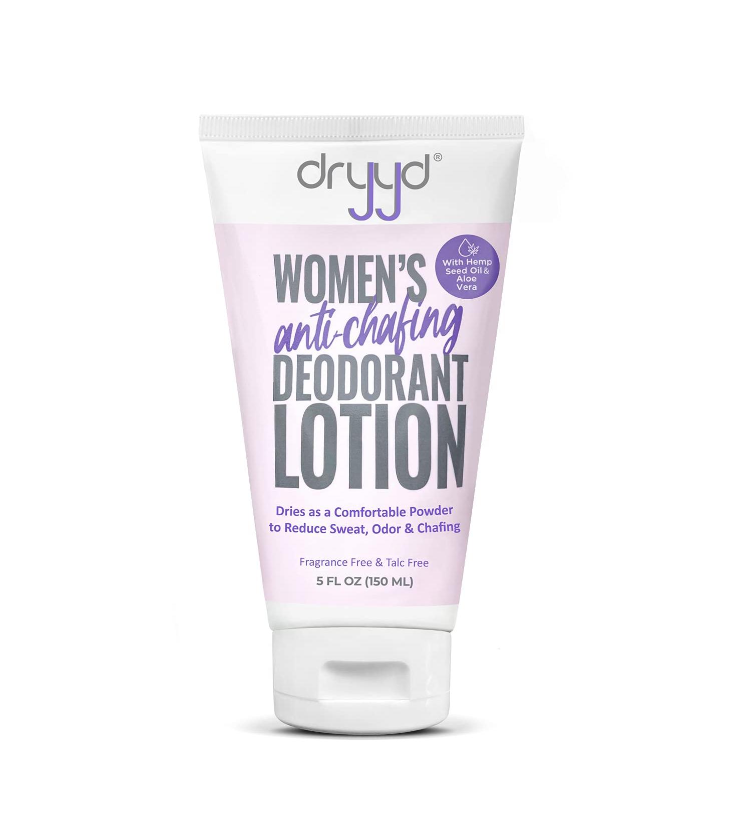 DRYYD Women's Deodorant Antiperspirant Lotion with Hemp Seed Oil - Talc-Free, Anti-Chafing Body Powder for Feminine Hygiene - 5oz - Buy Online on GoSupps.com