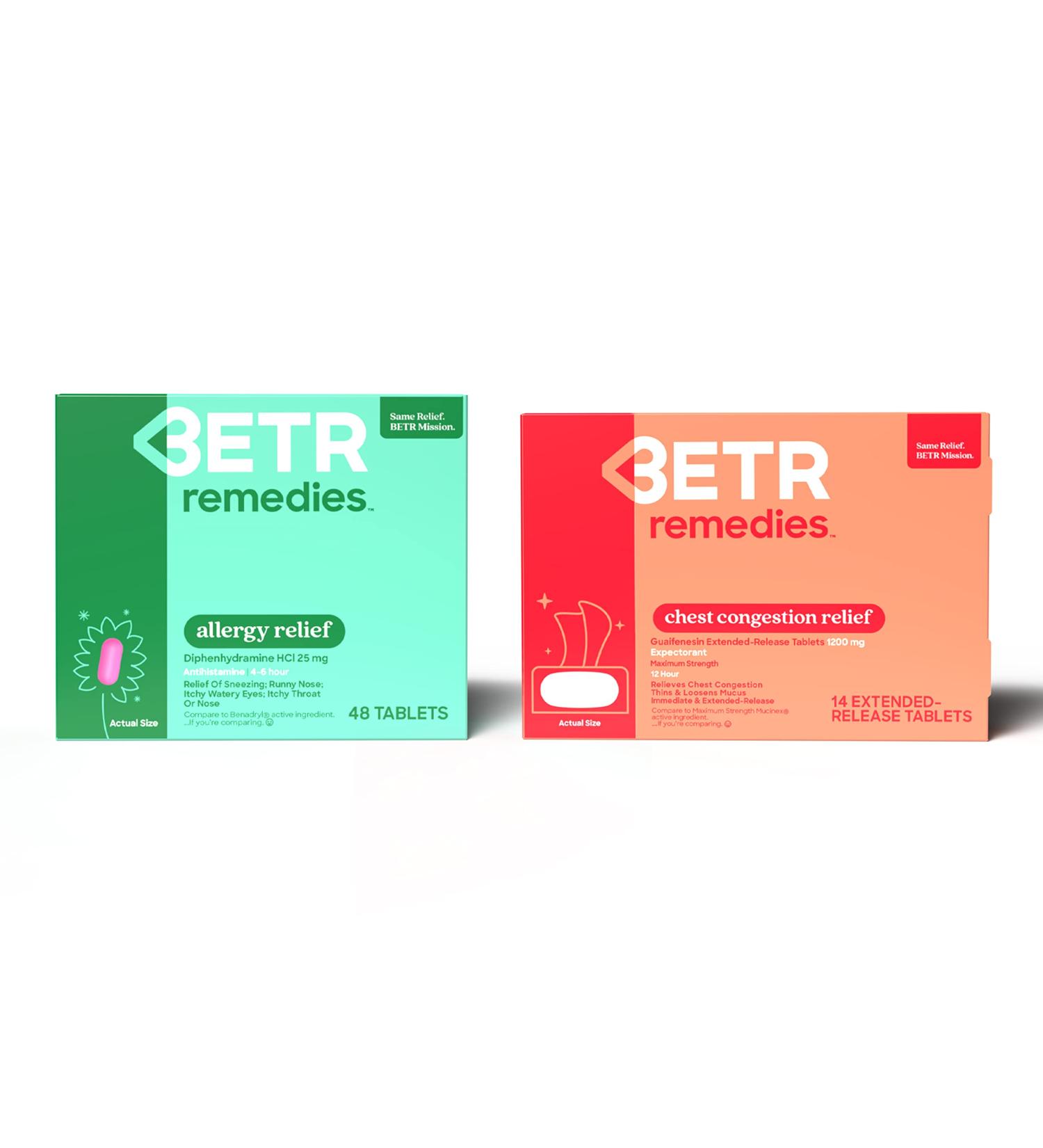 BETR REMEDIES Allergy Relief Bundle - Max Strength Medicine for Sneezing, Runny Nose, Itchy Eyes - 2 Packs - Buy Online on GoSupps.com