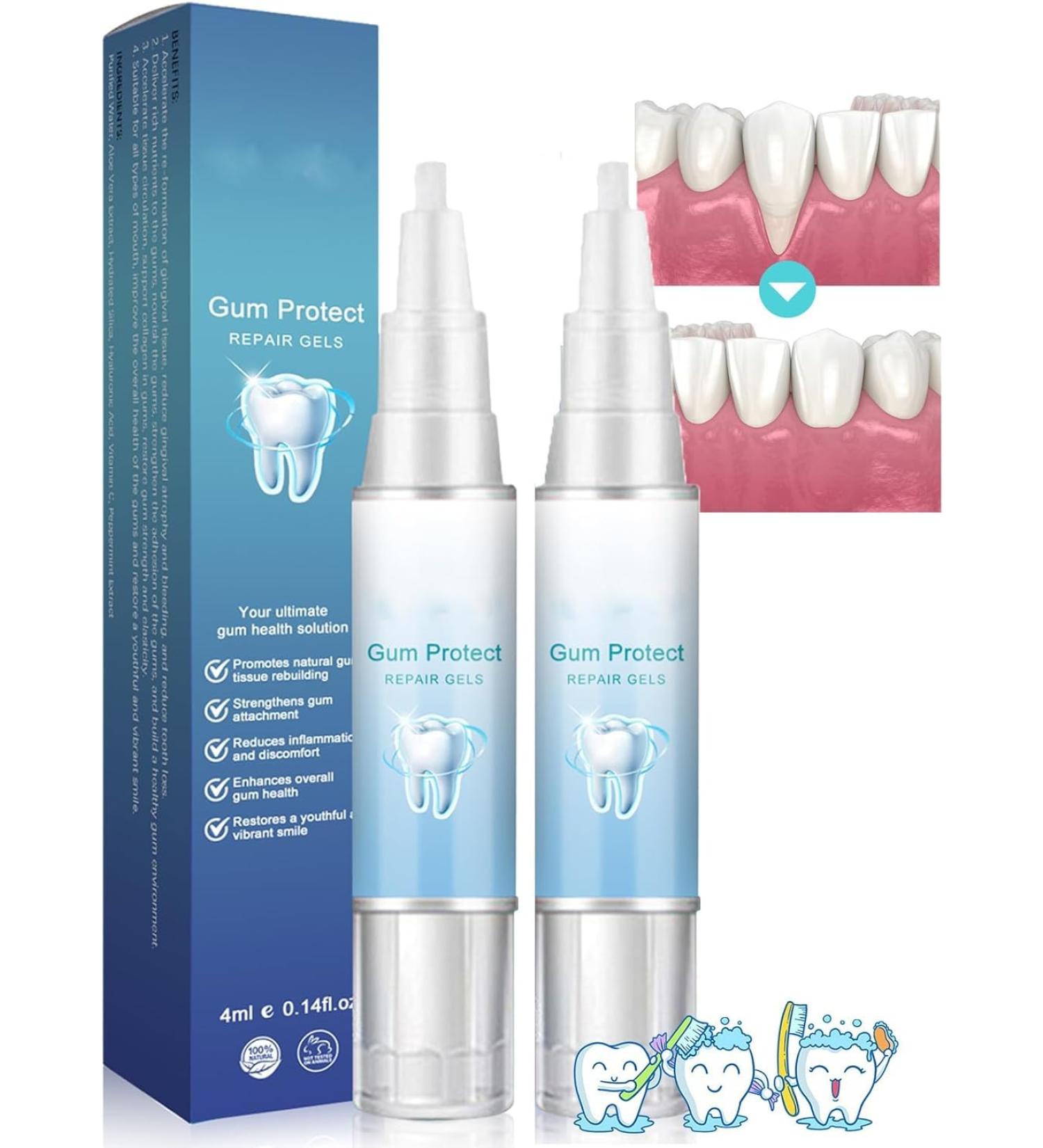 Neslemy Gum Gel NESLEMY Gum Shield Therapy Gel 2024 New Gum Repair Treatment Gel Dentizen Gum Therapy Gel Teeth Whitening Essence Pen Deeply Cleaning Gums Enhances Overall Gum Health (2Pcs) - Buy Online on GoSupps.com
