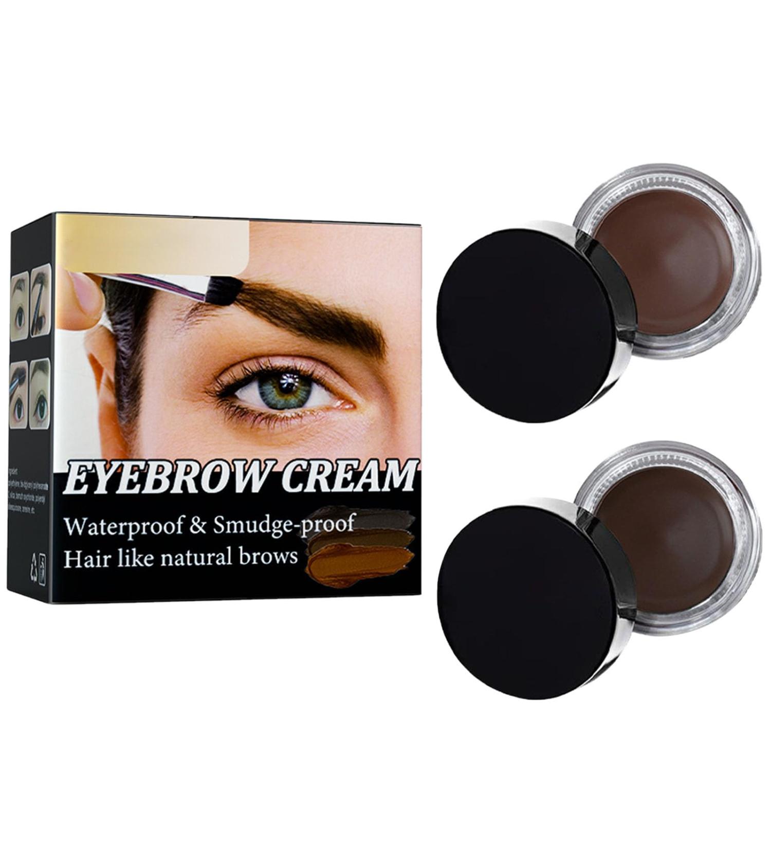2PCS Eyebrow Pomade Waterproof Eyebrow Cream Brow Pomade Waterproof Smudge Proof Sweat Proof Long Lasting Natural Eyebrow Makeup for All Brow Shapes Dark Brown & Taupe - Buy Online on GoSupps.com