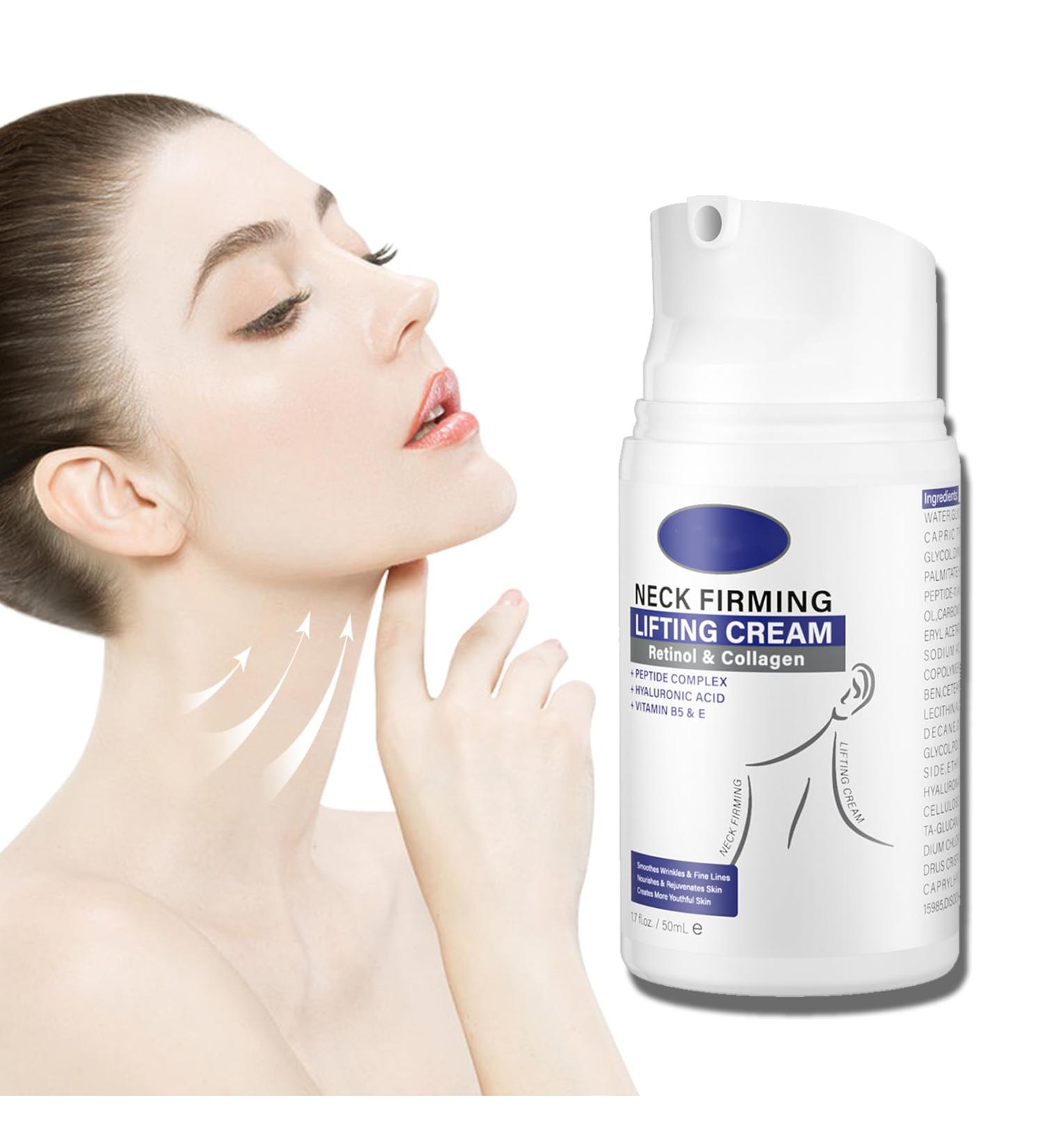 Tighten and Lift Neck Cream - Neck Firming Cream with Retinol and Collagen - Neck Cream Rich in Hyaluronic Acid and Vitamin B5+E - Tightening Lifting Sagging Skin Neck Moisturizer 50ml - Buy Online on GoSupps.com