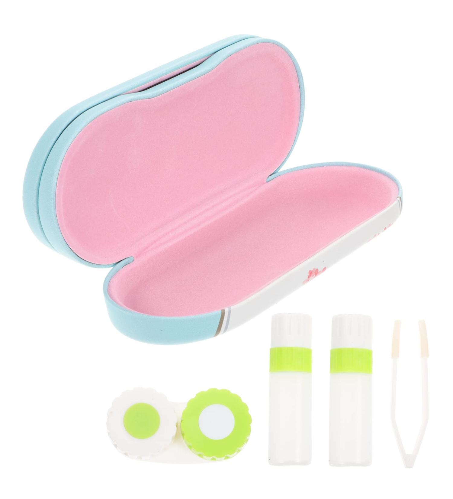 JECOMPRIS 2-in-1 Tweezers & Double Glasses Holder Case - Travel-Friendly Lentil Holder & Flocked Cloth Suitcase for Contact Lenses - Buy Online on GoSupps.com