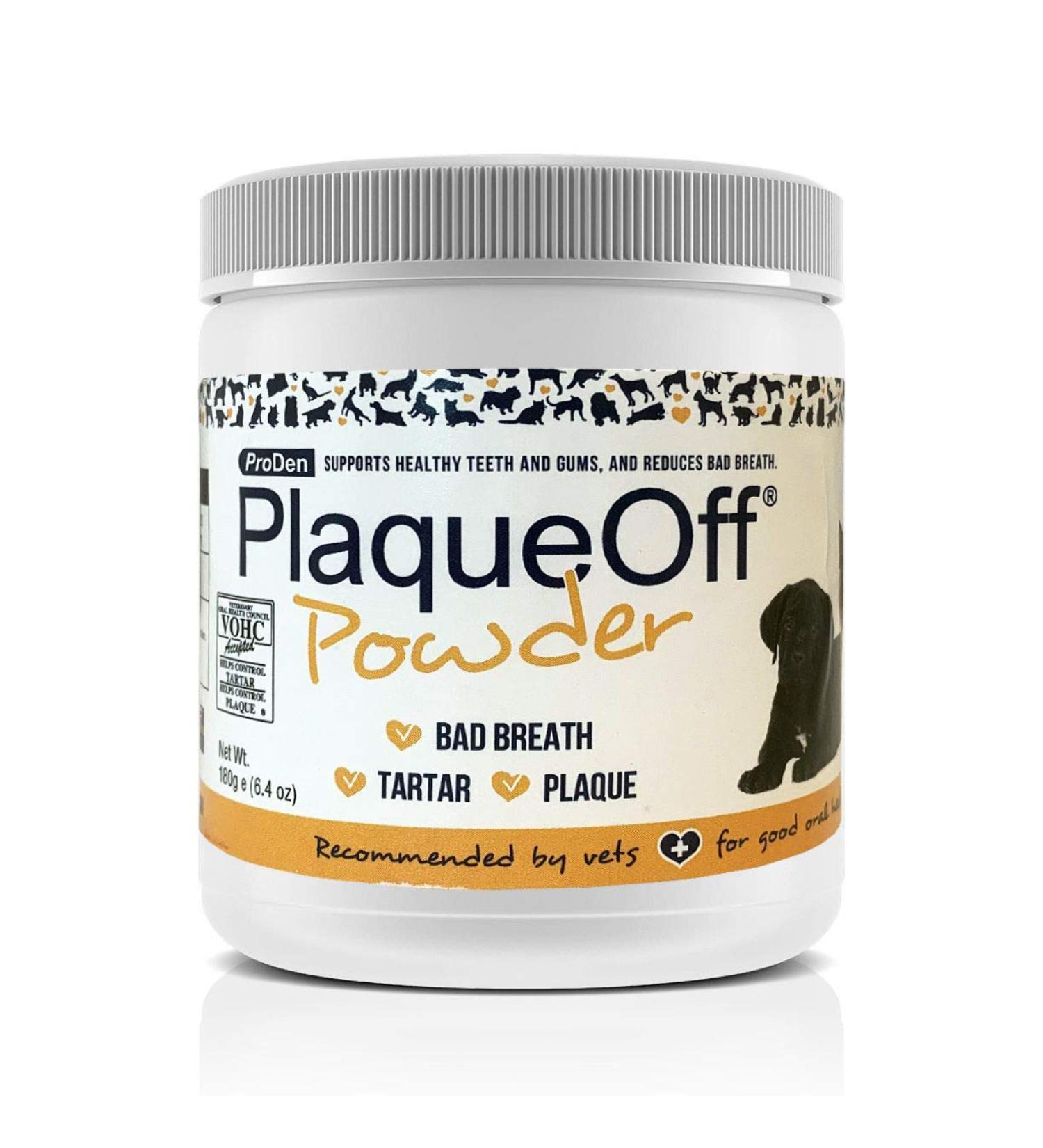 ProDen PlaqueOff Powder 180g for Healthy Teeth, Gums & Fresh Breath in Pets - Buy Online on GoSupps.com