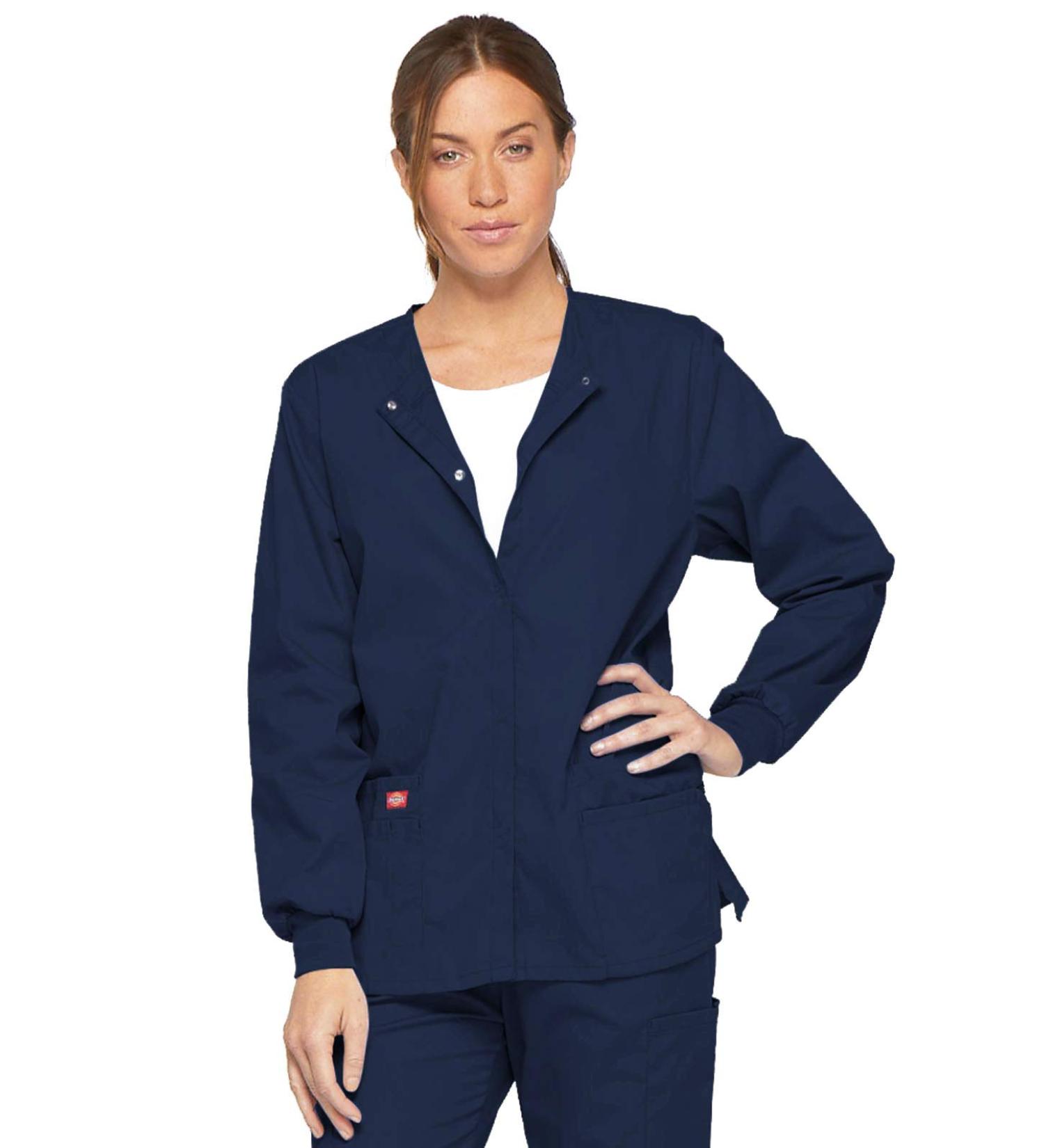 Dickies EDS Signature Women's Scrubs Jacket - Snap Front - Small - Navy - Buy Online on GoSupps.com