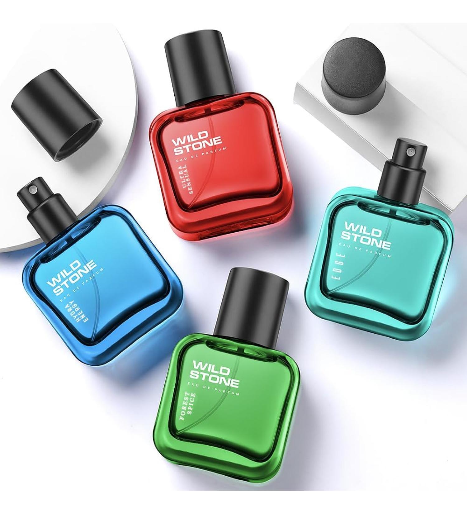 Wild Stone Edge Ultra Sensual Hydra Energy & Forest Spice Luxury Perfume Gift Set for Men Pack of 4 (30ml Each) l EAU DE Perfume for Men l Premium Fragrance Gift Set - Buy Online on GoSupps.com