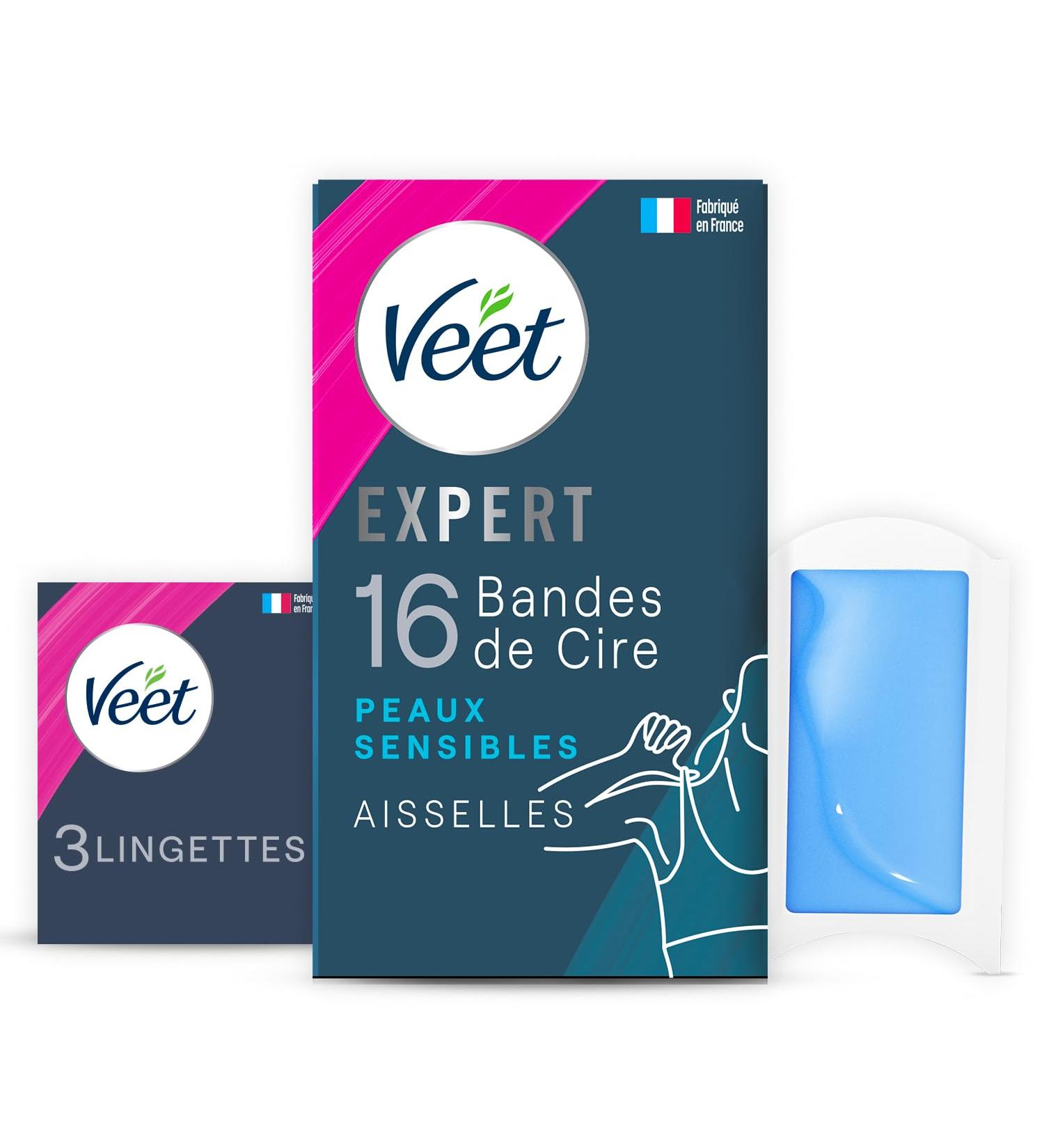 Veet Expert - 16 Strips of Cold Underarm Wax - Sensitive Skin - Perfect Finish - Long Lasting Hair Removal - Buy Online on GoSupps.com