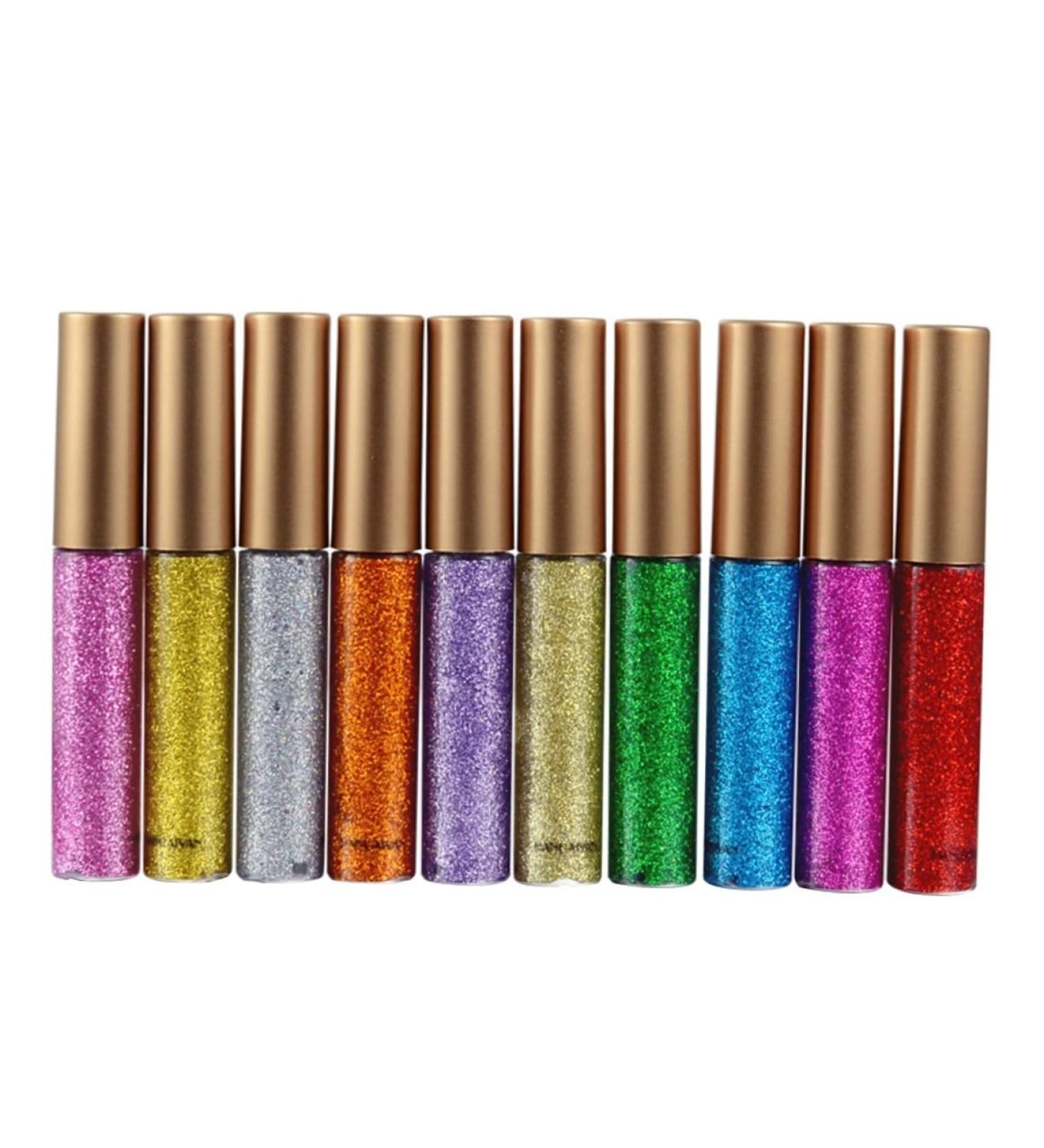 Beavorty Liquid Eyeliner 10pcs Glitter Liner for Eyes Liquid Eye Shadow Eyeshadow Eyeliner European and American Metal - Buy Online on GoSupps.com