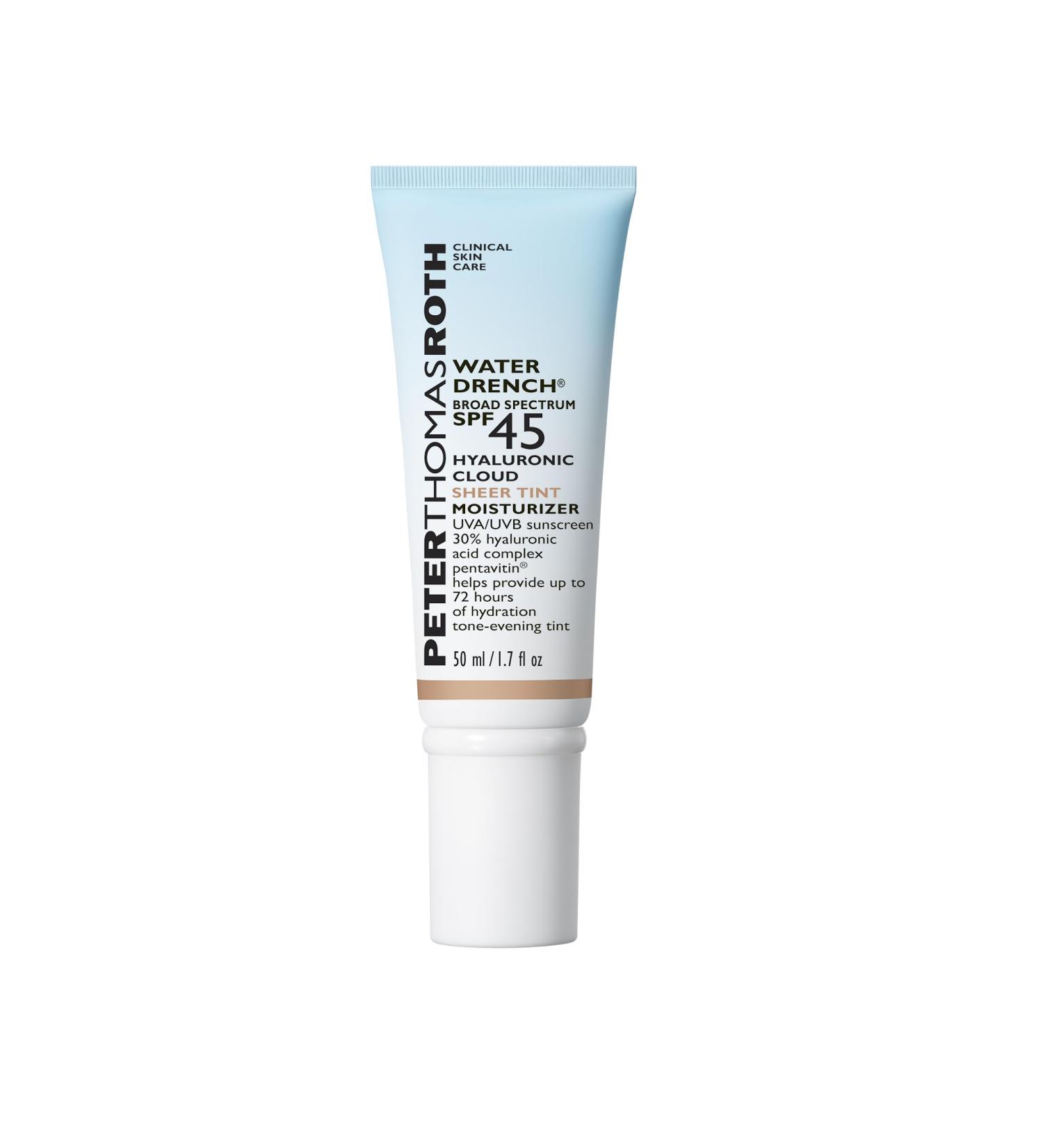 Peter Thomas Roth Water Drench Hyaluronic Cloud Sheer Tint Moisturizer SPF 45 | Hydrating Tinted Moisturizer for All Skin Types - International Shipping Available - Buy Online on GoSupps.com